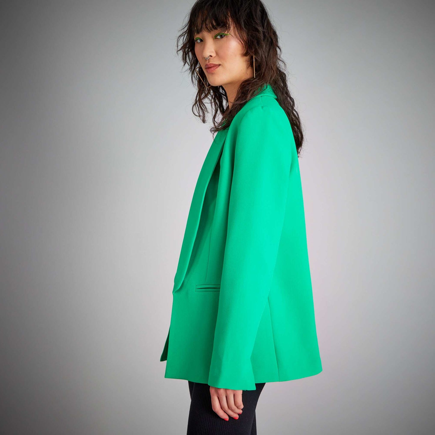 Veste blazer mi-longue Vert sapin