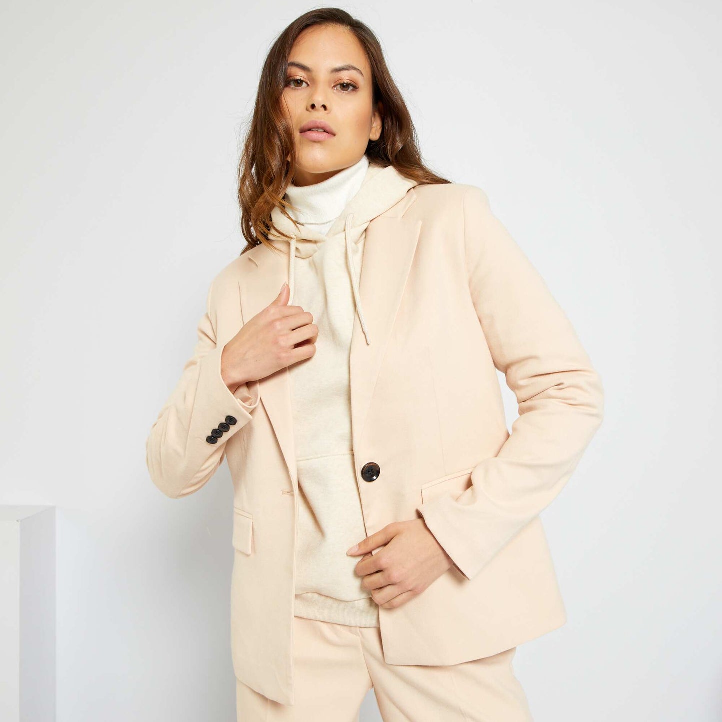 Veste de tailleur en flanelle Beige