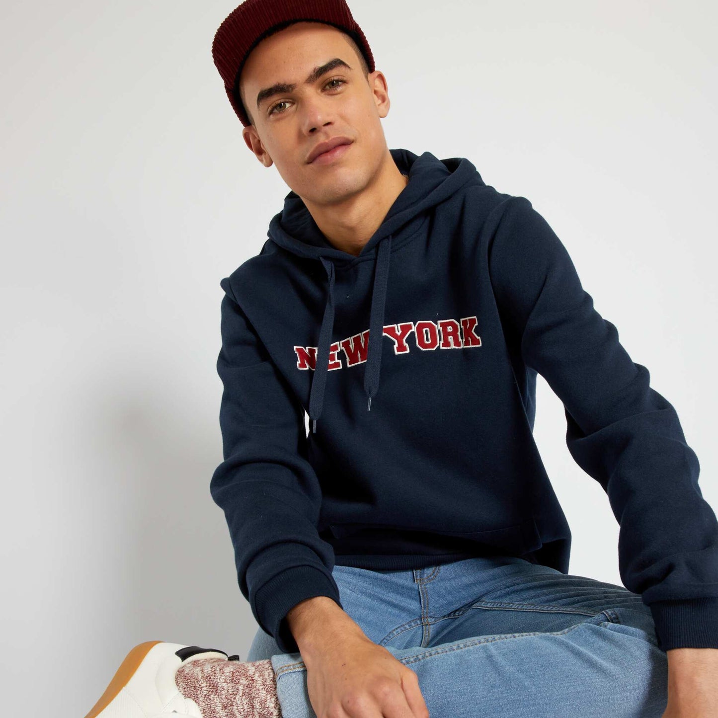 Sweat capuche 'New York' Bleu marine