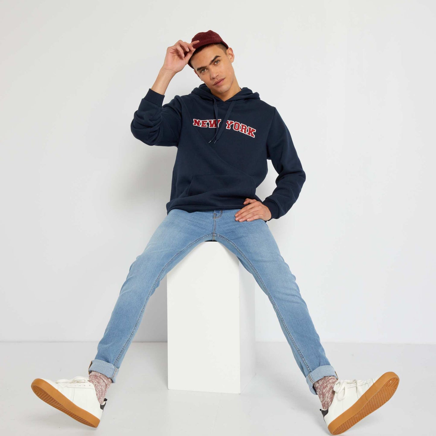 Sweat capuche 'New York' Bleu marine