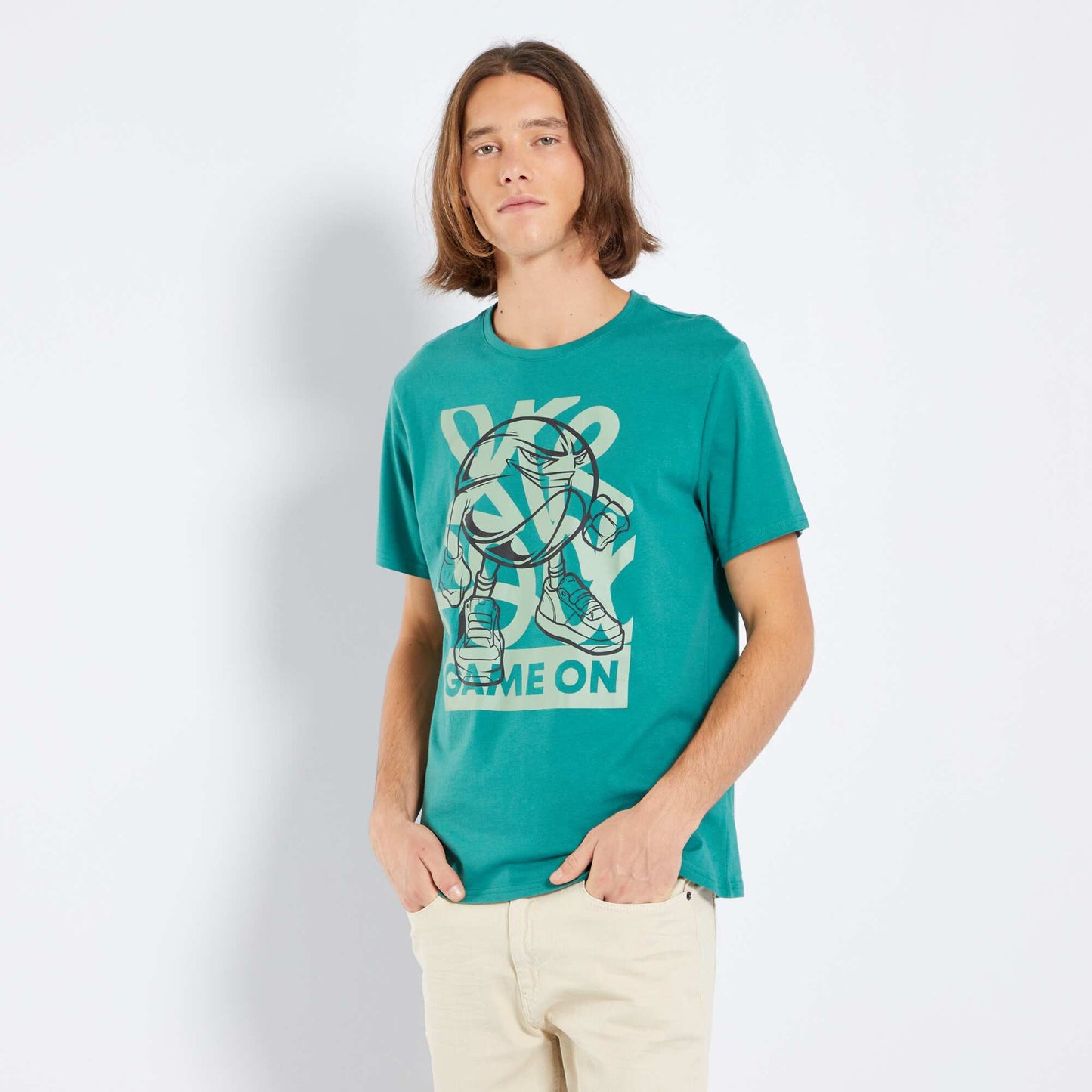 T-shirt en maille jersey avec imprim Vert