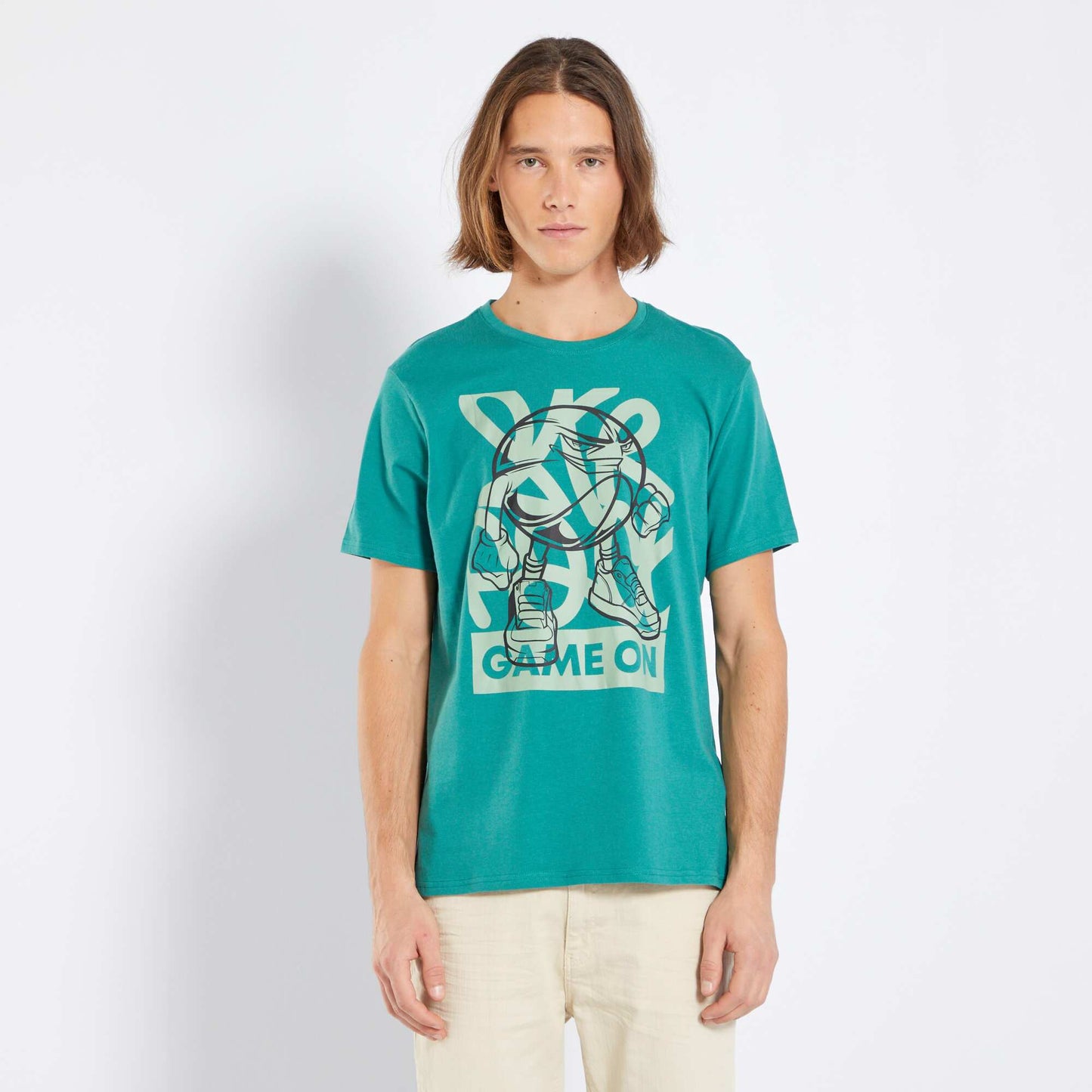 T-shirt en maille jersey avec imprim Vert