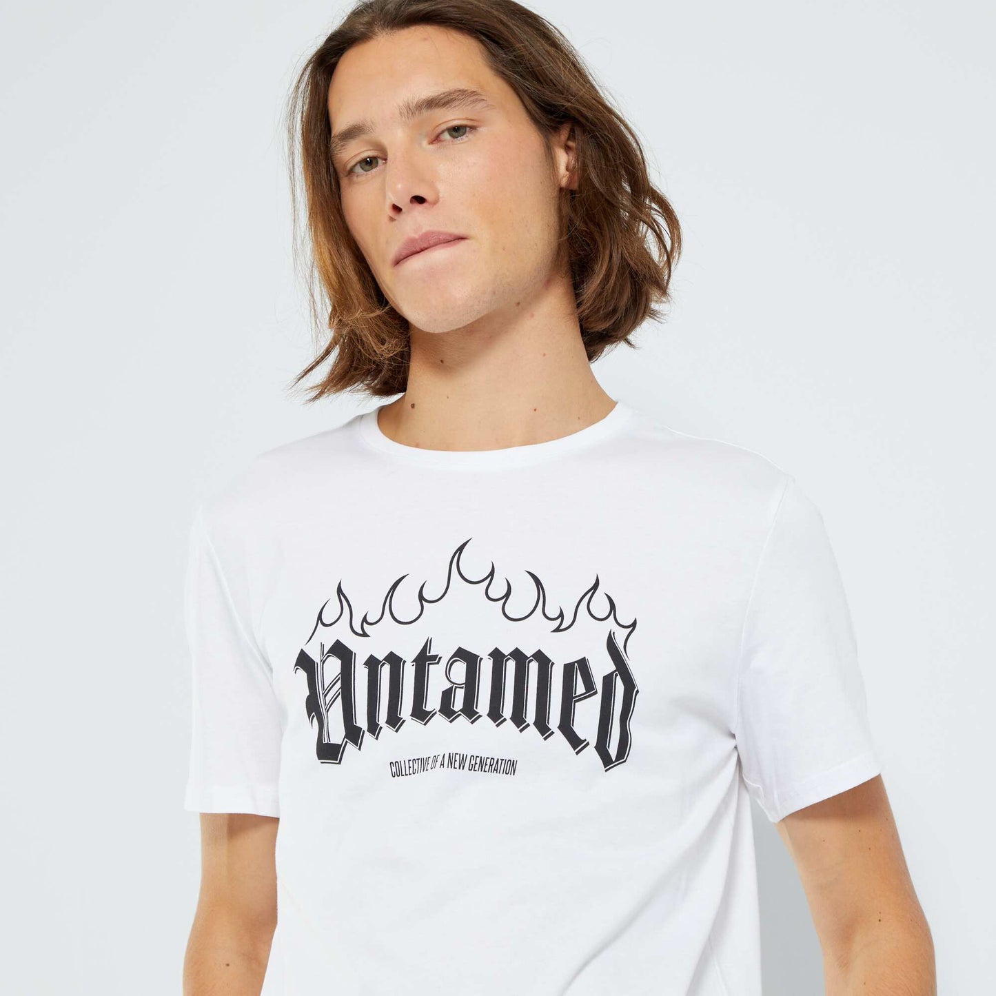 T-shirt en maille jersey avec imprim Blanc