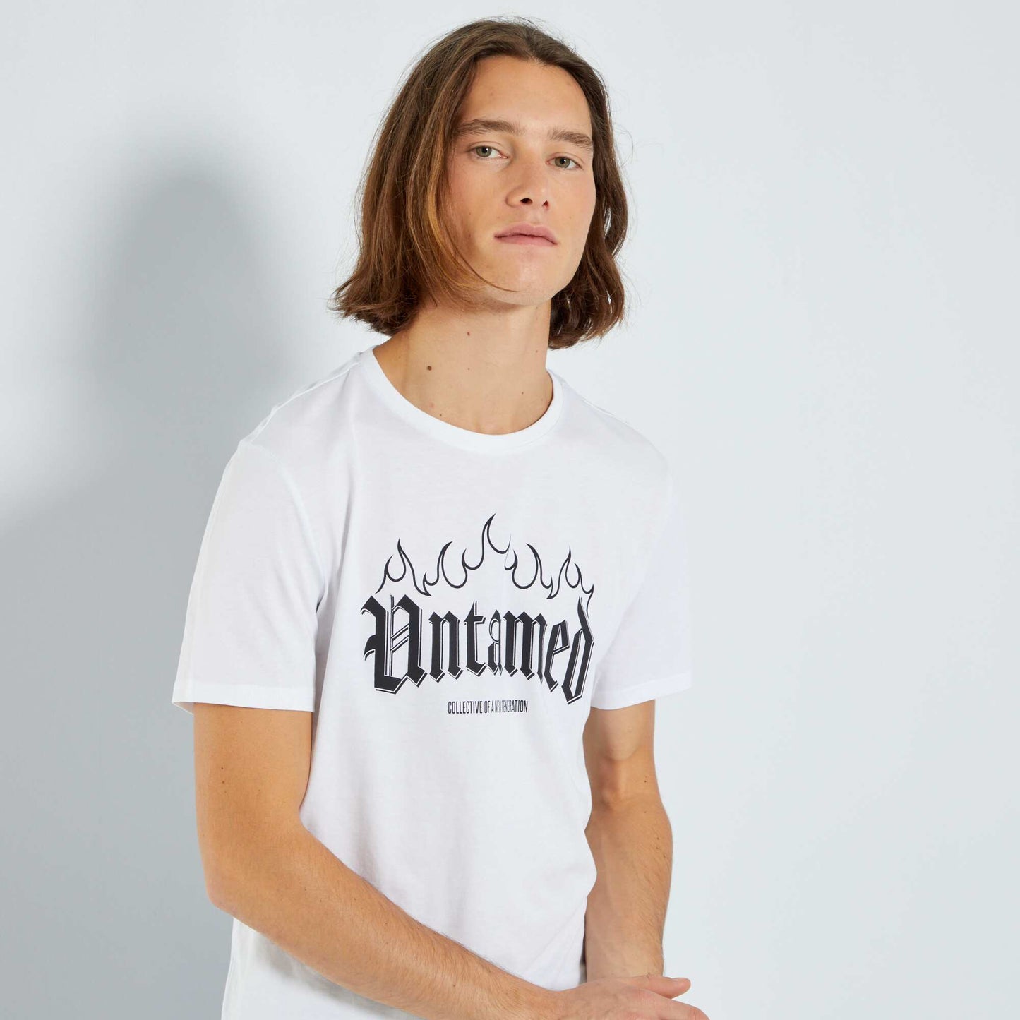 T-shirt en maille jersey avec imprim Blanc