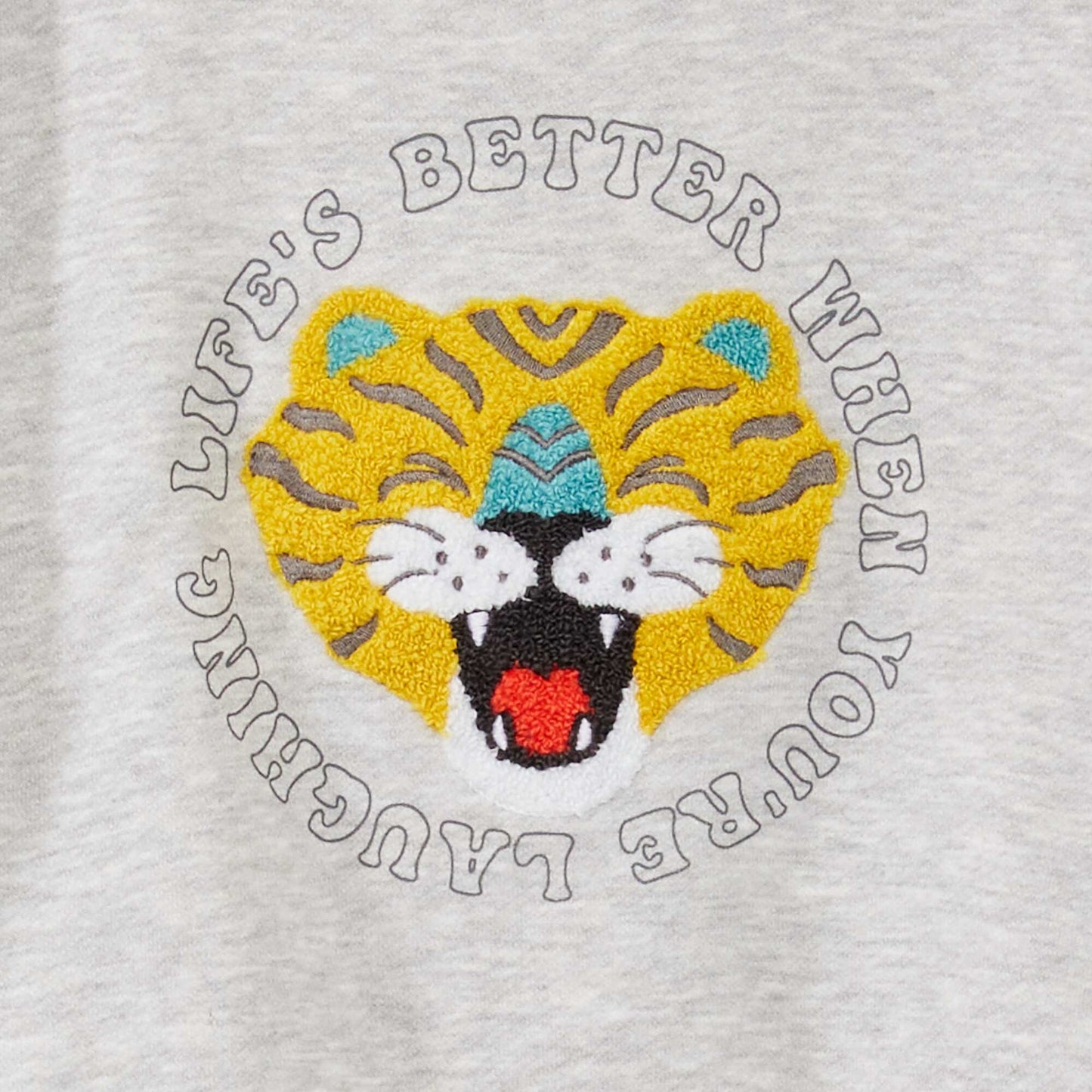 Sweat avec broderie devant Gris