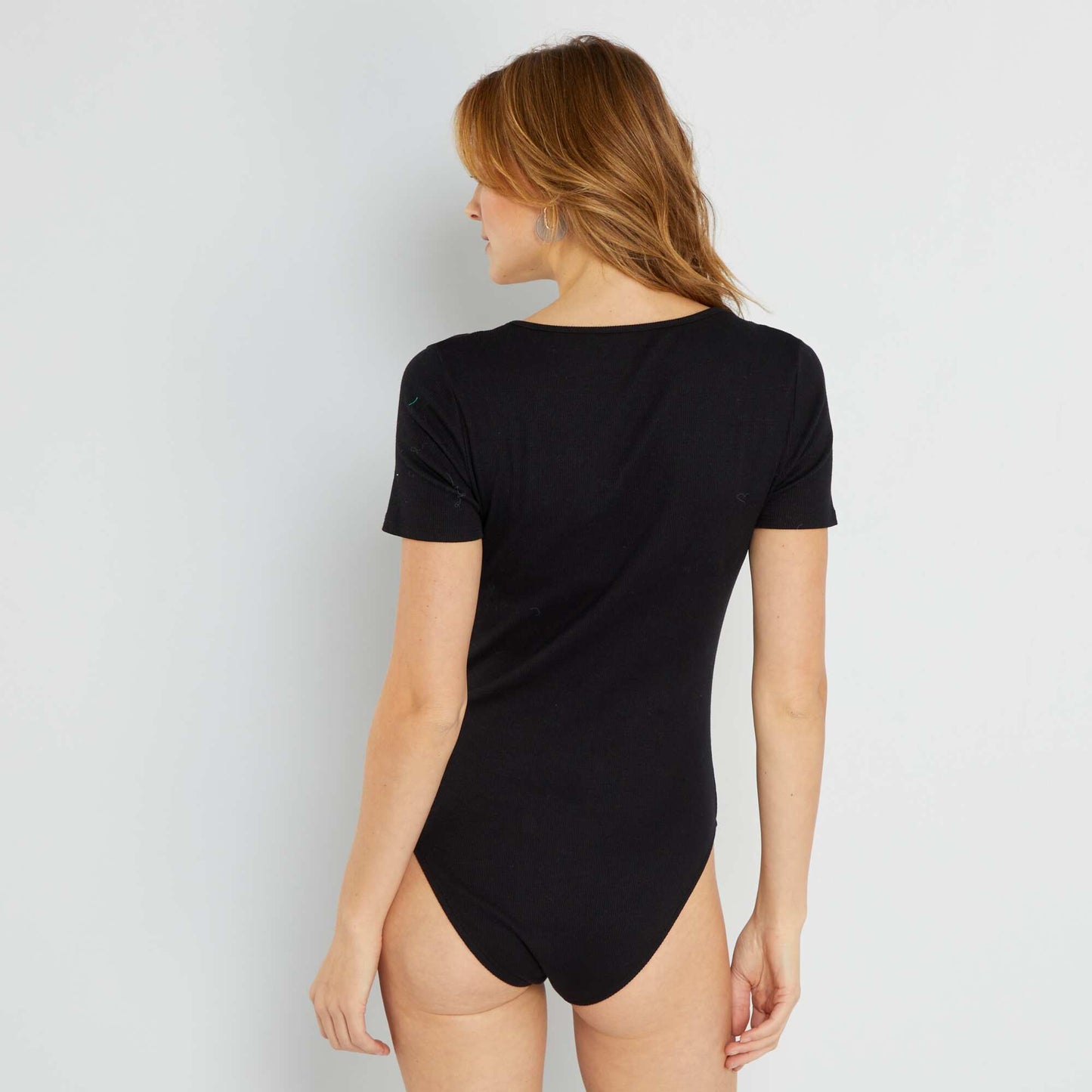 Body en maille c tel e unie noir