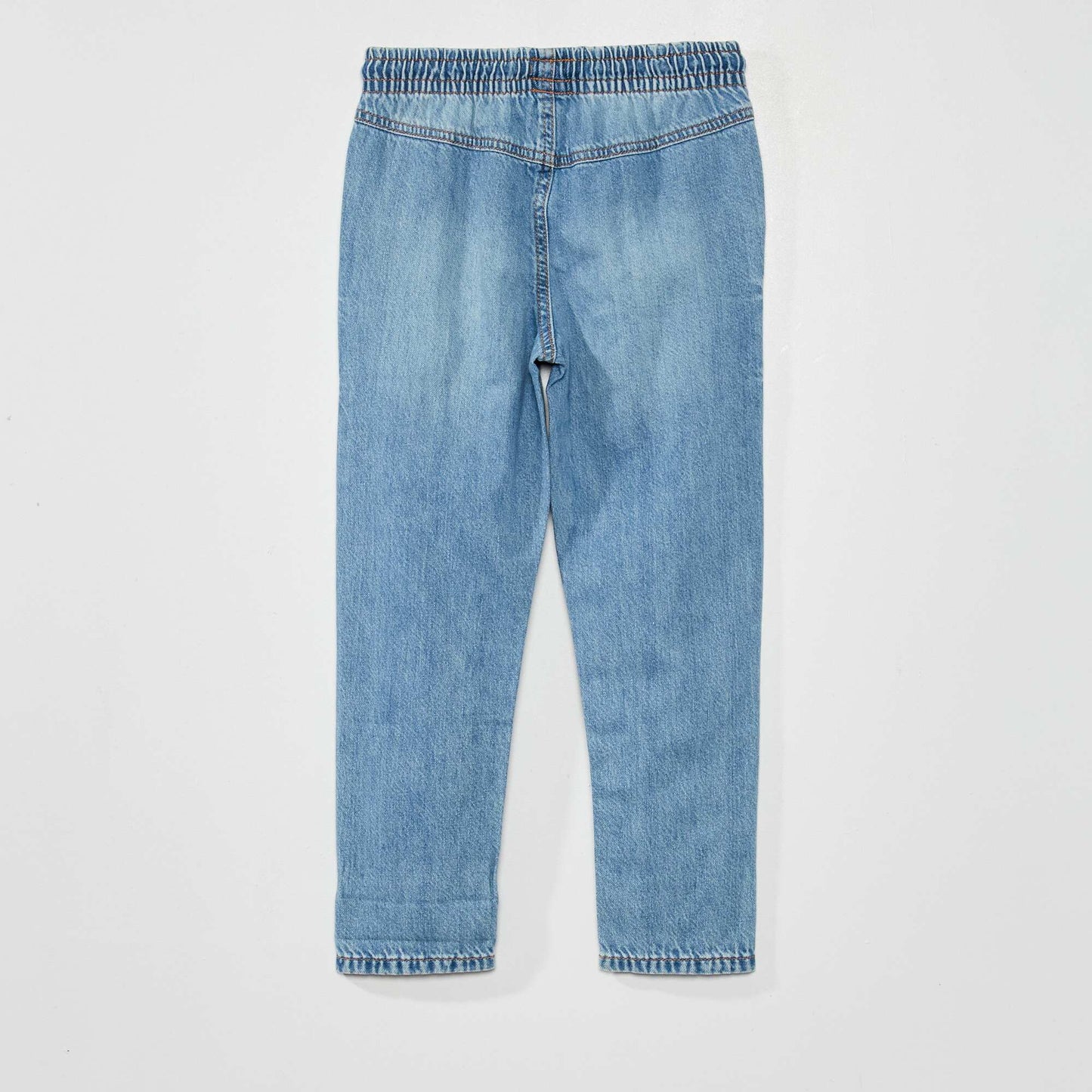 Pantalon regular en denim Bleu