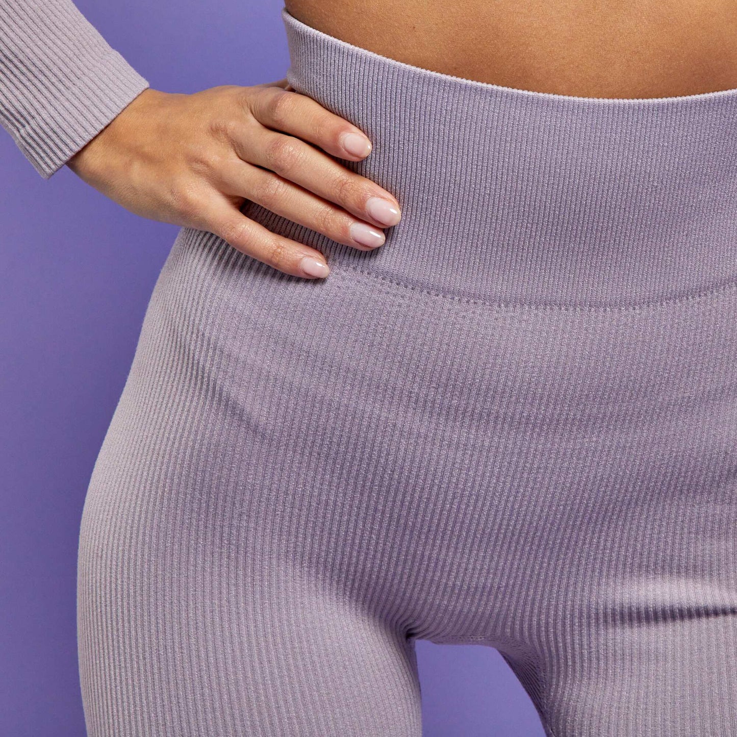 Legging en maille c tel e rose gris