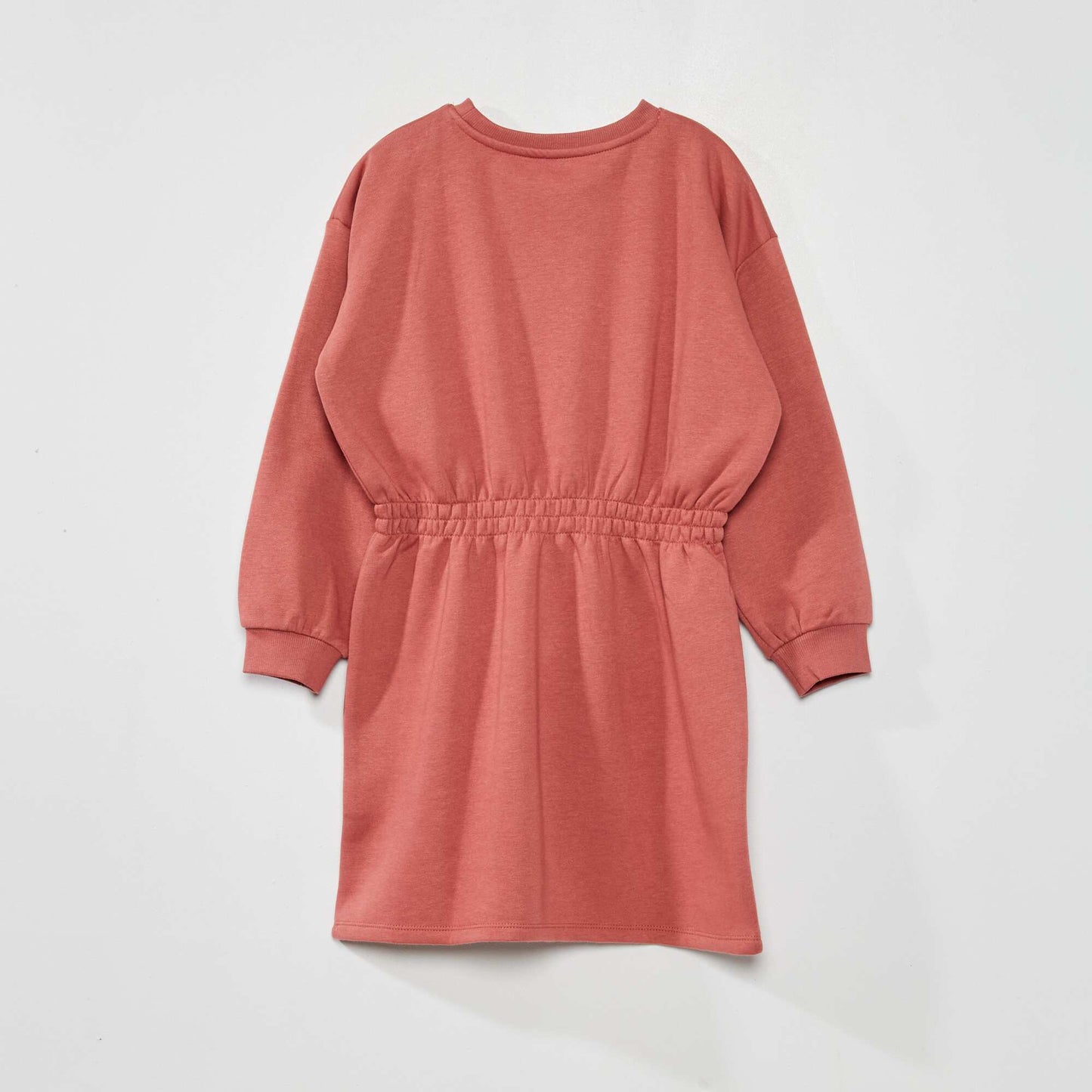 Robe en molleton avec taille lastiqu e Rouge