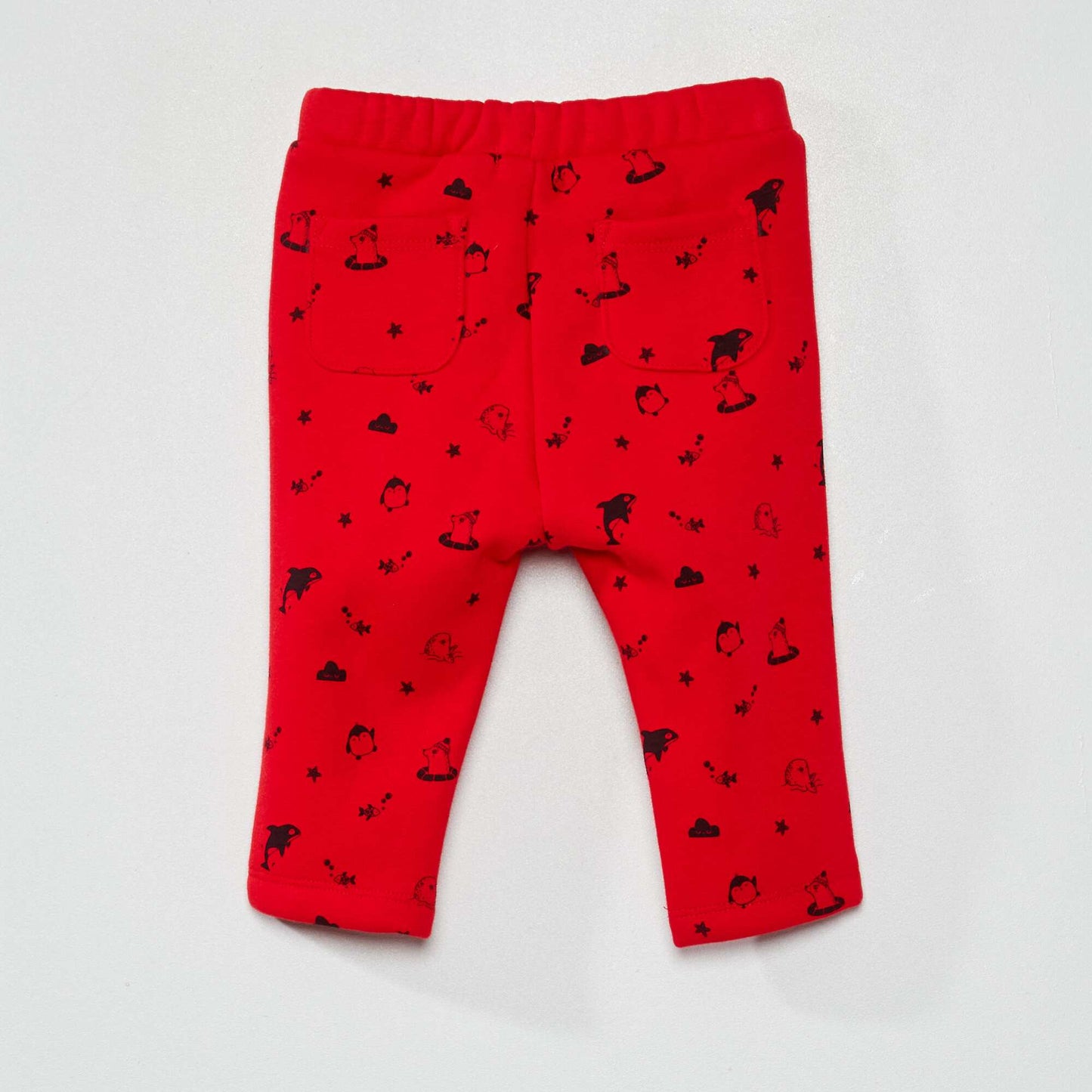 Pantalon en maille imprim 'animaux' Rouge