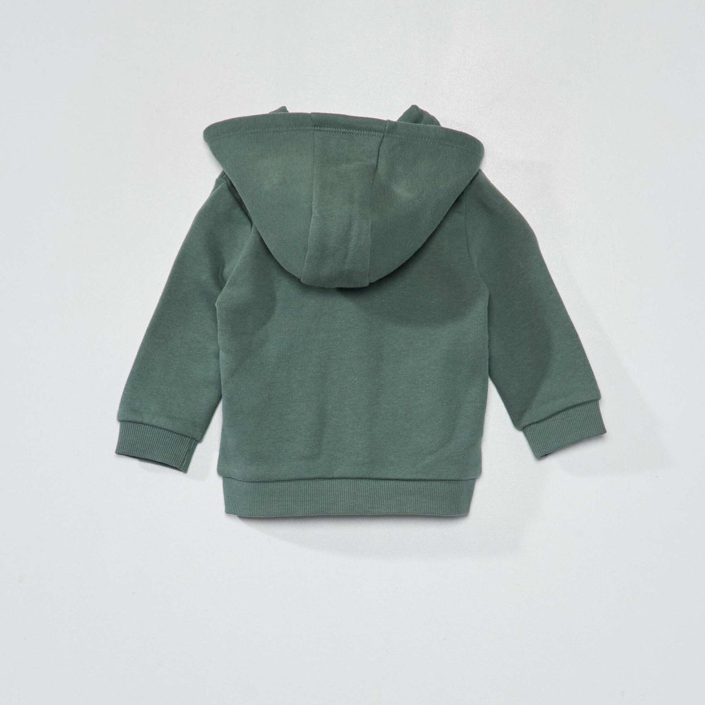 Sweat zipp en molleton vert gris