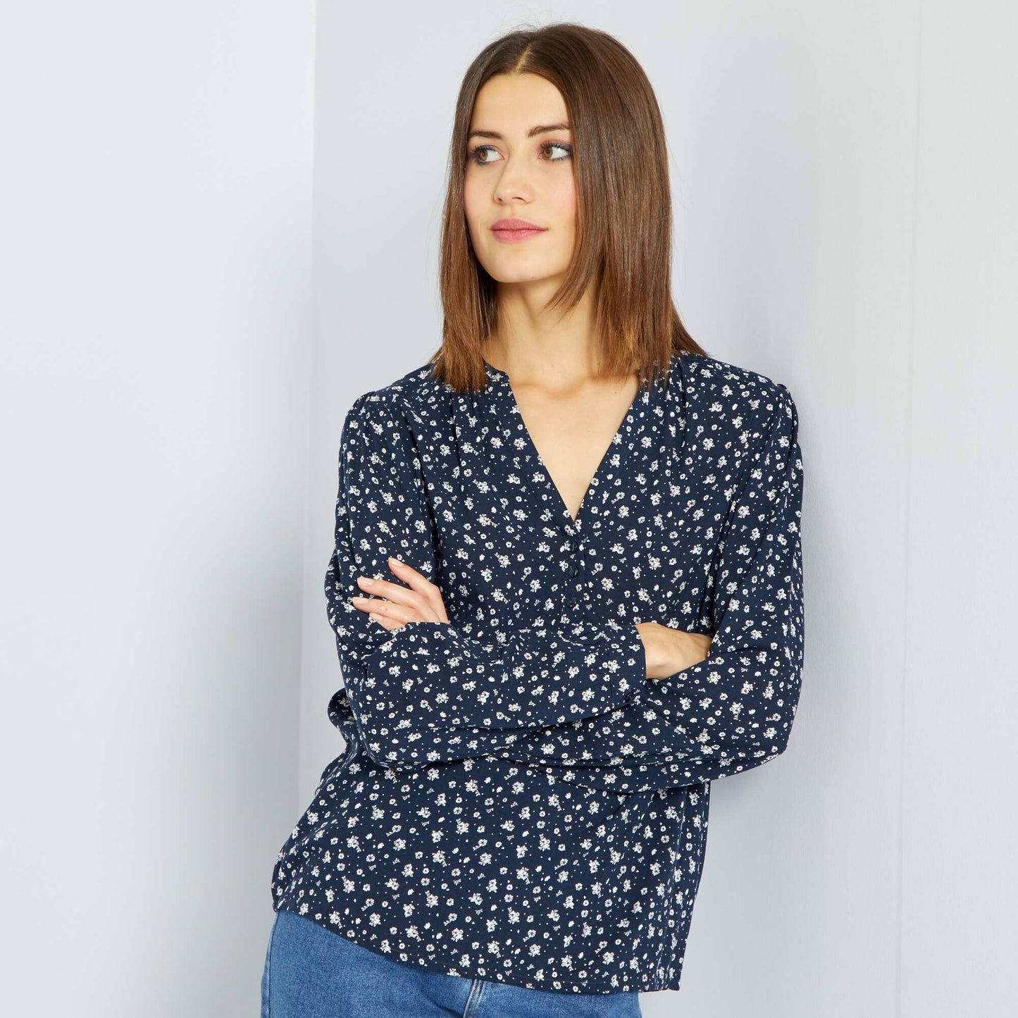 Blouse fluide Bleu
