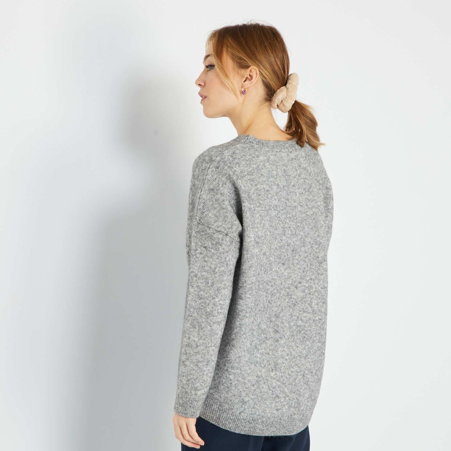 Pull en maille tricot Gris