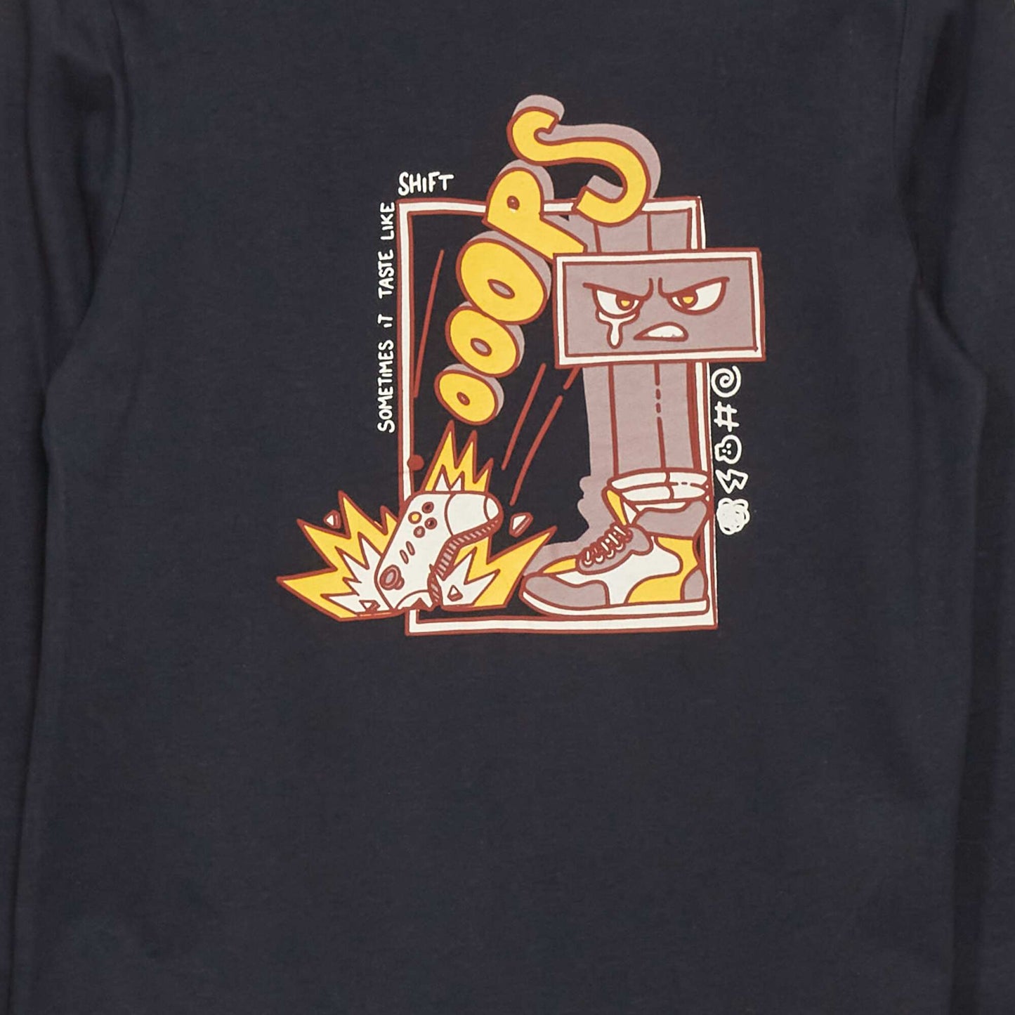 T-shirt manches longues imprim Bleu