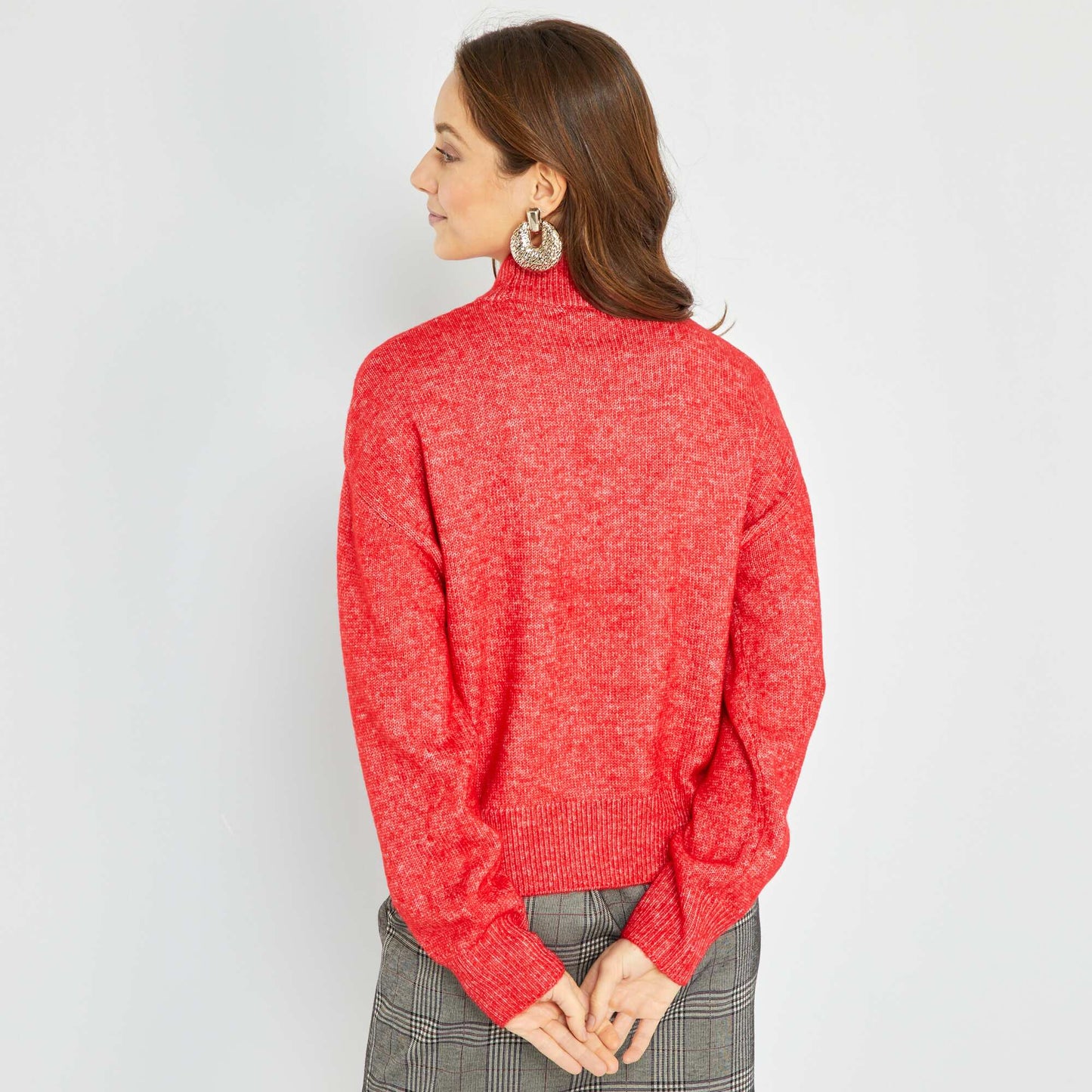 Pull maille tricot rouge