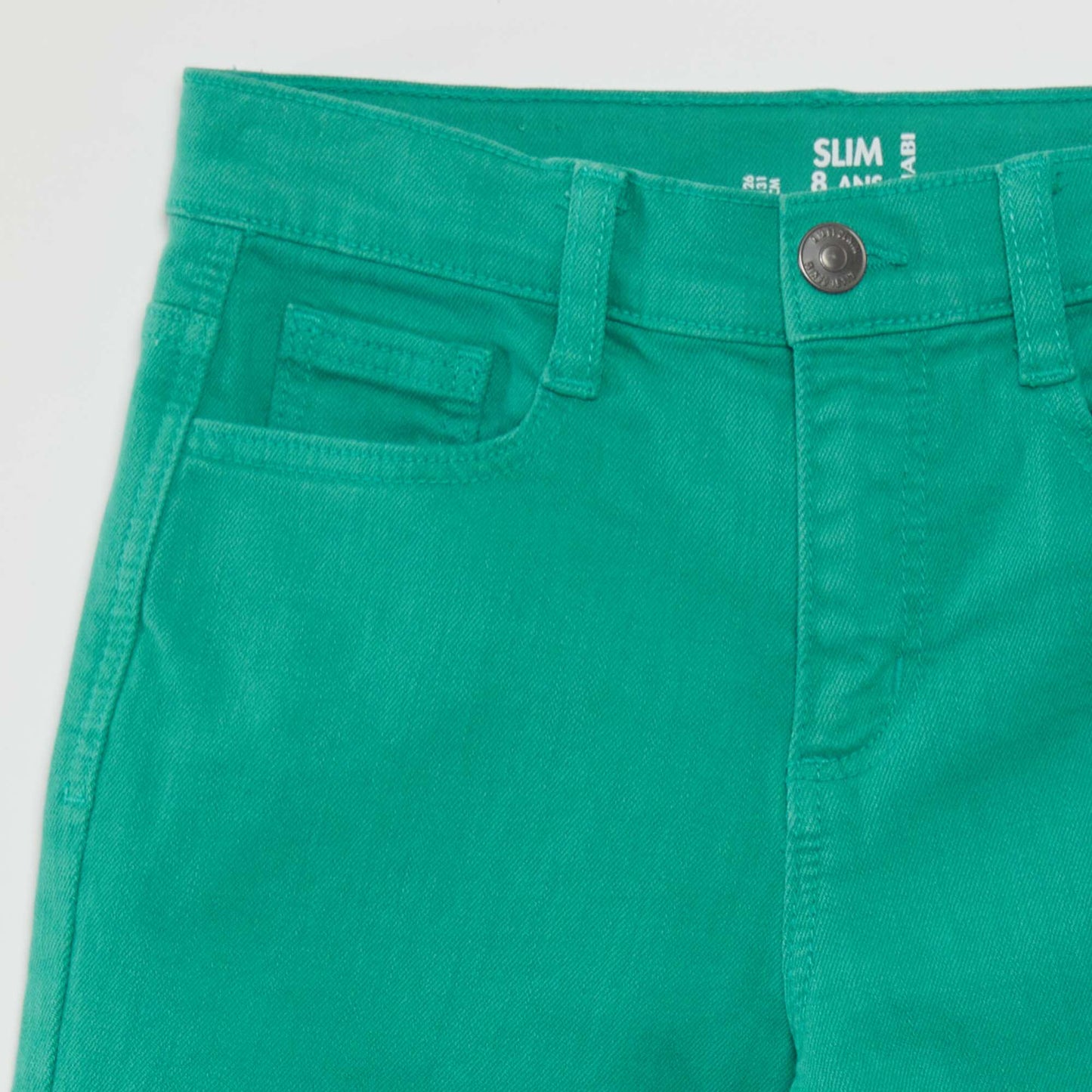 Jean slim 5 poches Vert