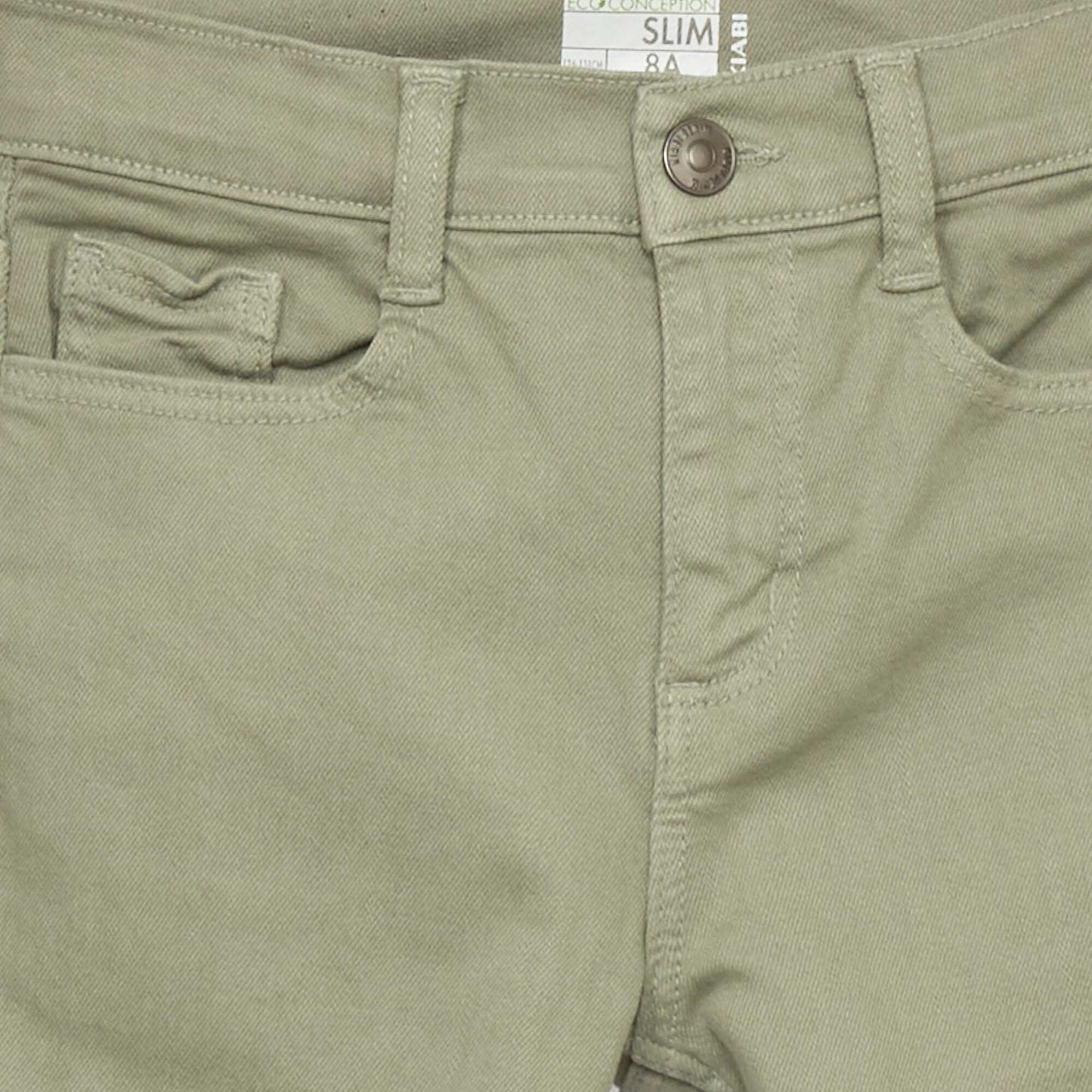 Jean slim 5 poches Gris vert