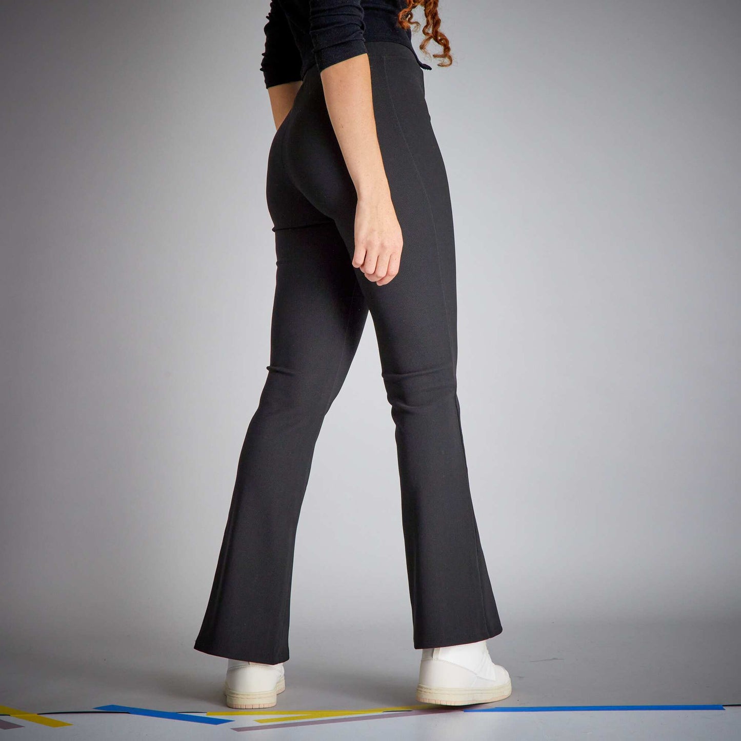 Pantalon legging en maille stretch noir