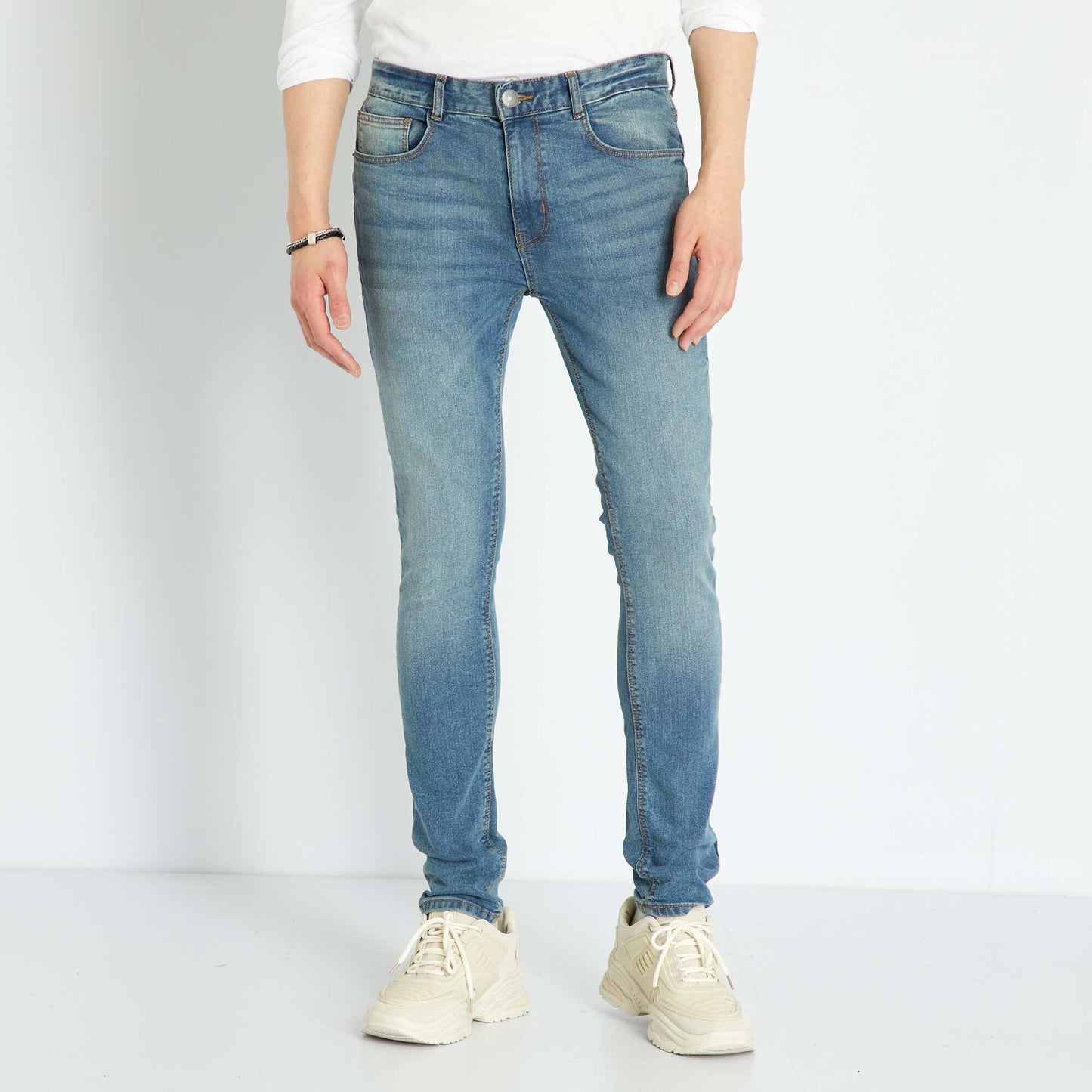 Jean skinny stretch - 5 poches stone used