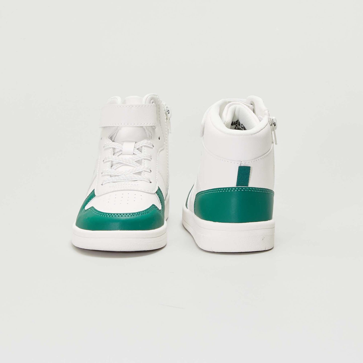 Baskets montantes tricolore - Mixtes Blanc/vert