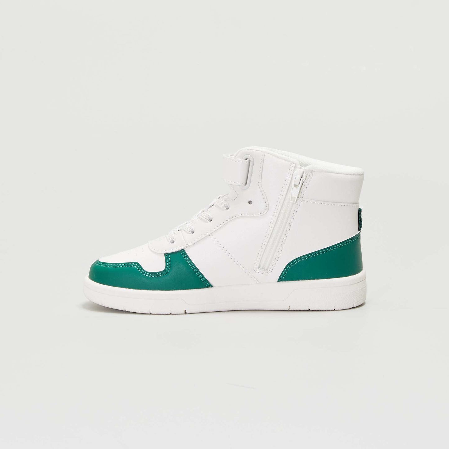 Baskets montantes tricolore - Mixtes Blanc/vert