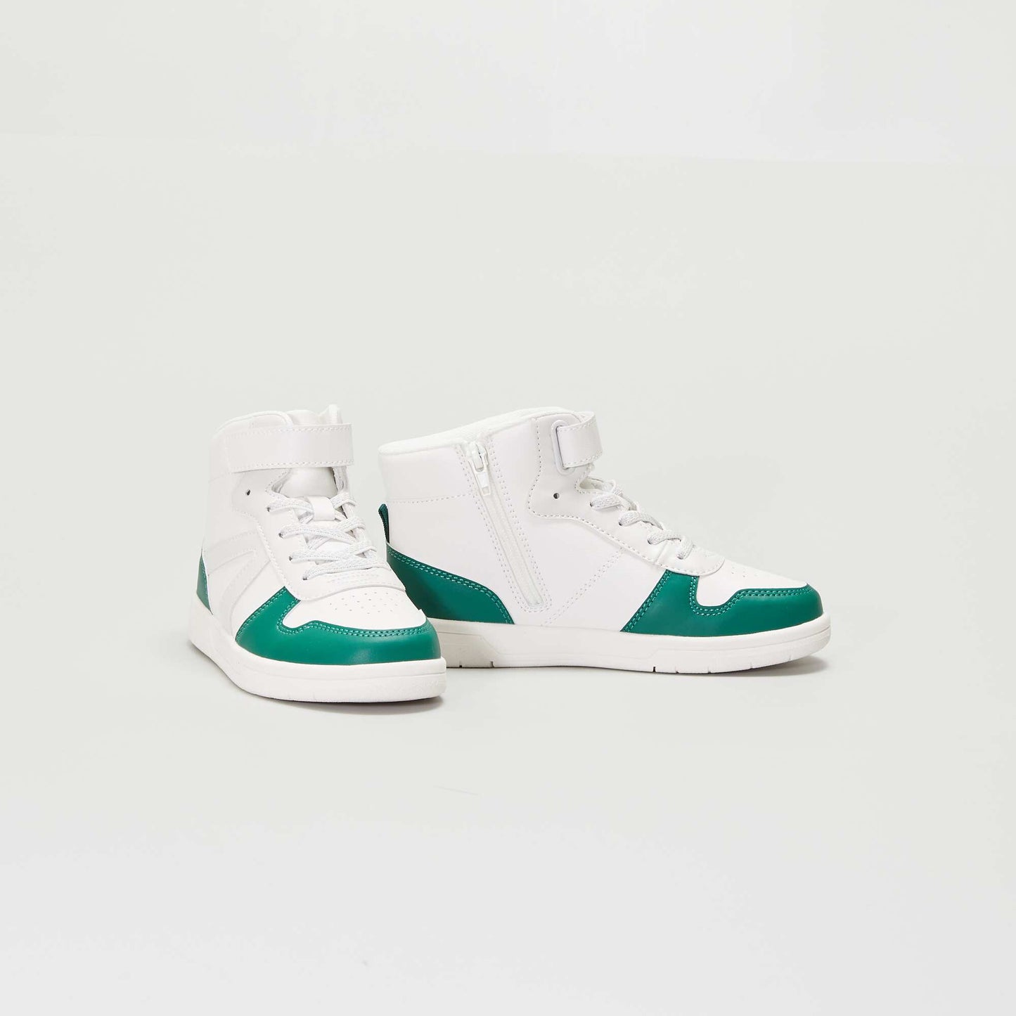Baskets montantes tricolore - Mixtes Blanc/vert