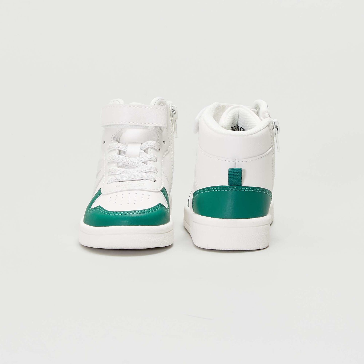 Baskets montantes tricolore - Mixte Blanc/vert