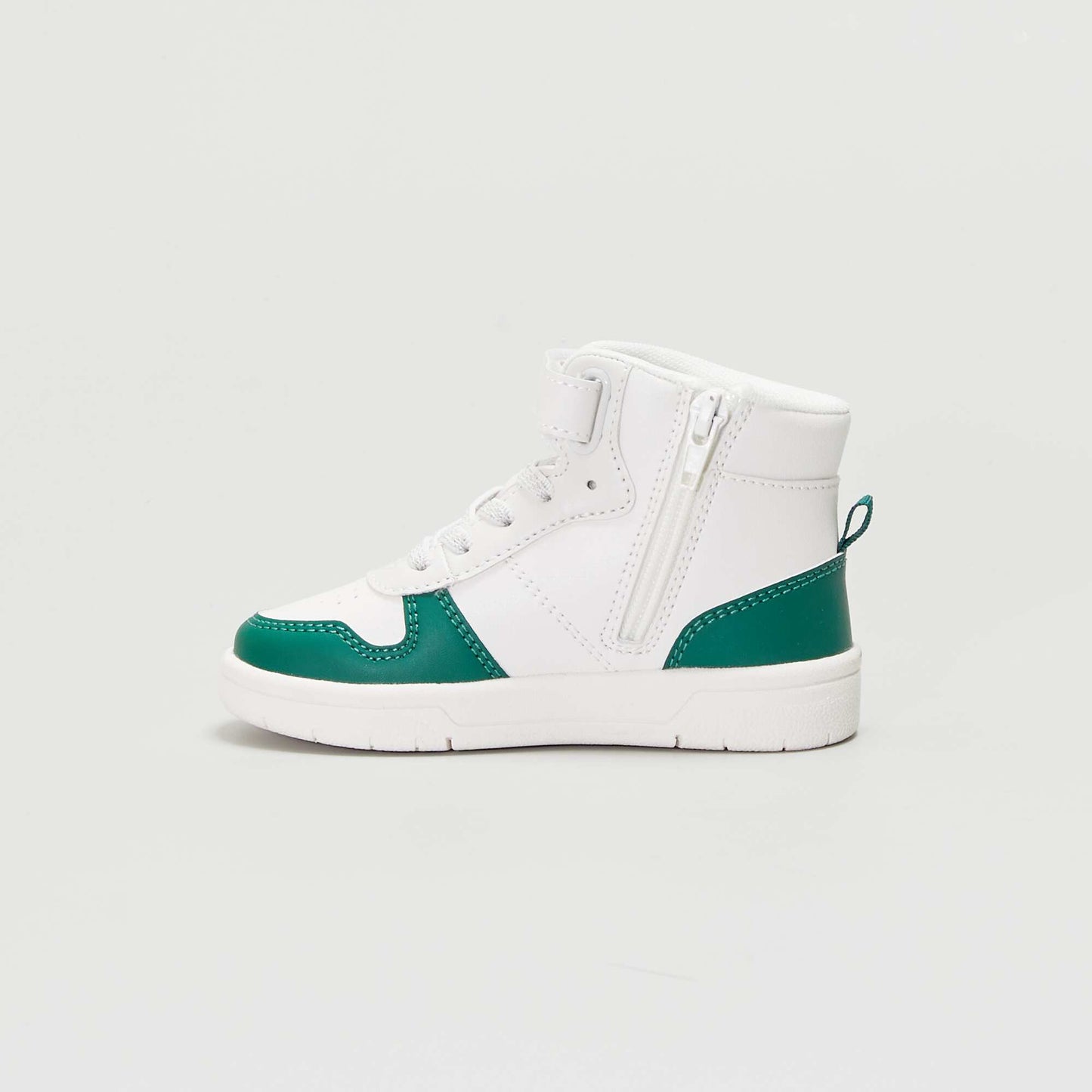 Baskets montantes tricolore - Mixte Blanc/vert