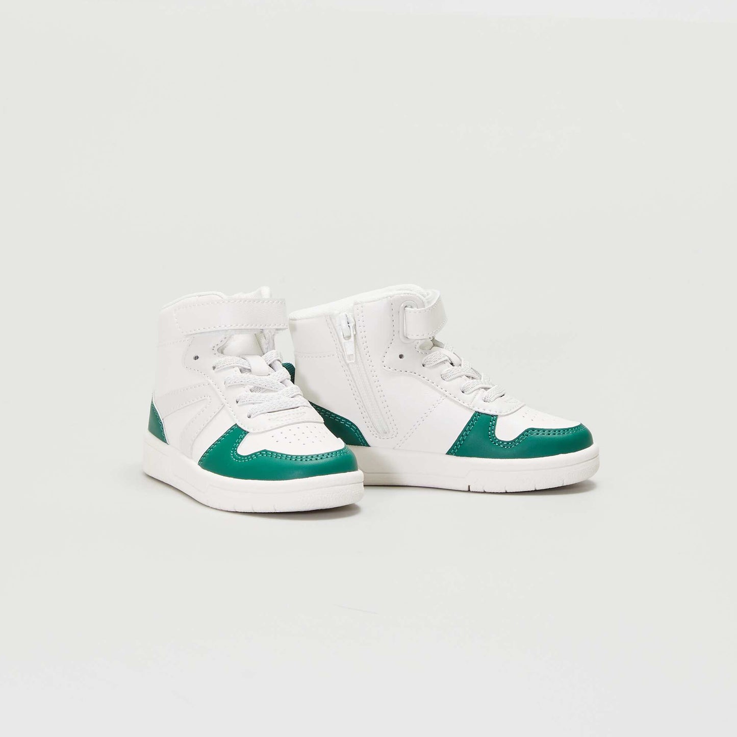 Baskets montantes tricolore - Mixte Blanc/vert