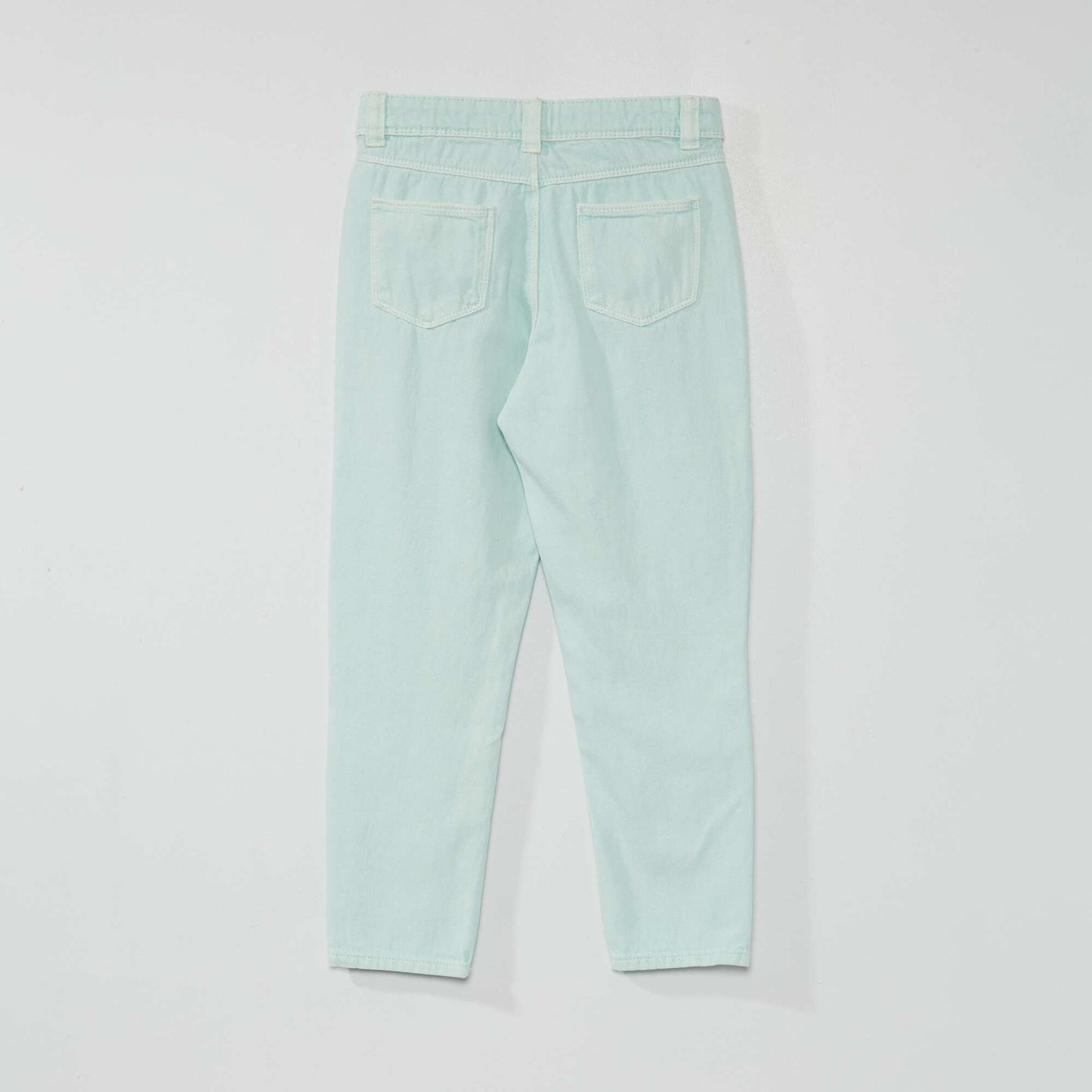 Pantalon denim coupe mom Vert d'eau