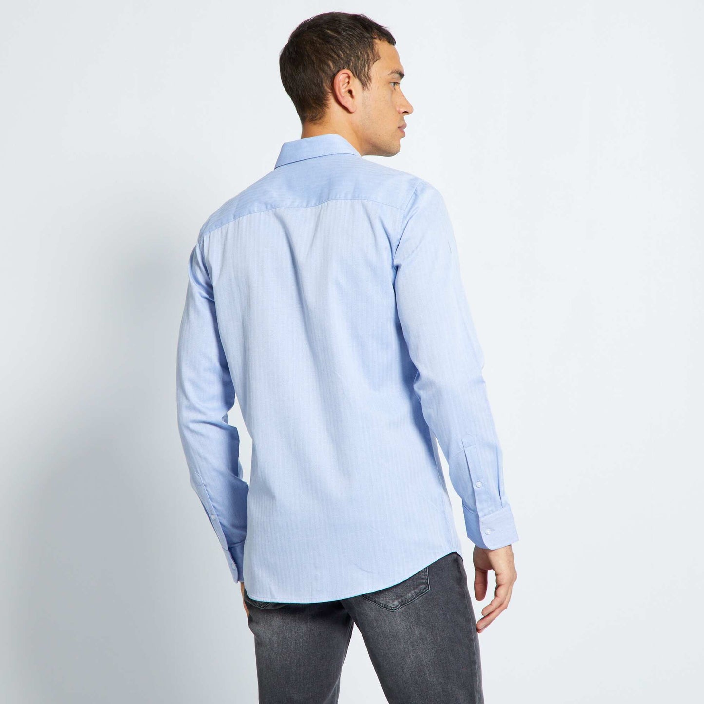 Chemise slim motif Bleu