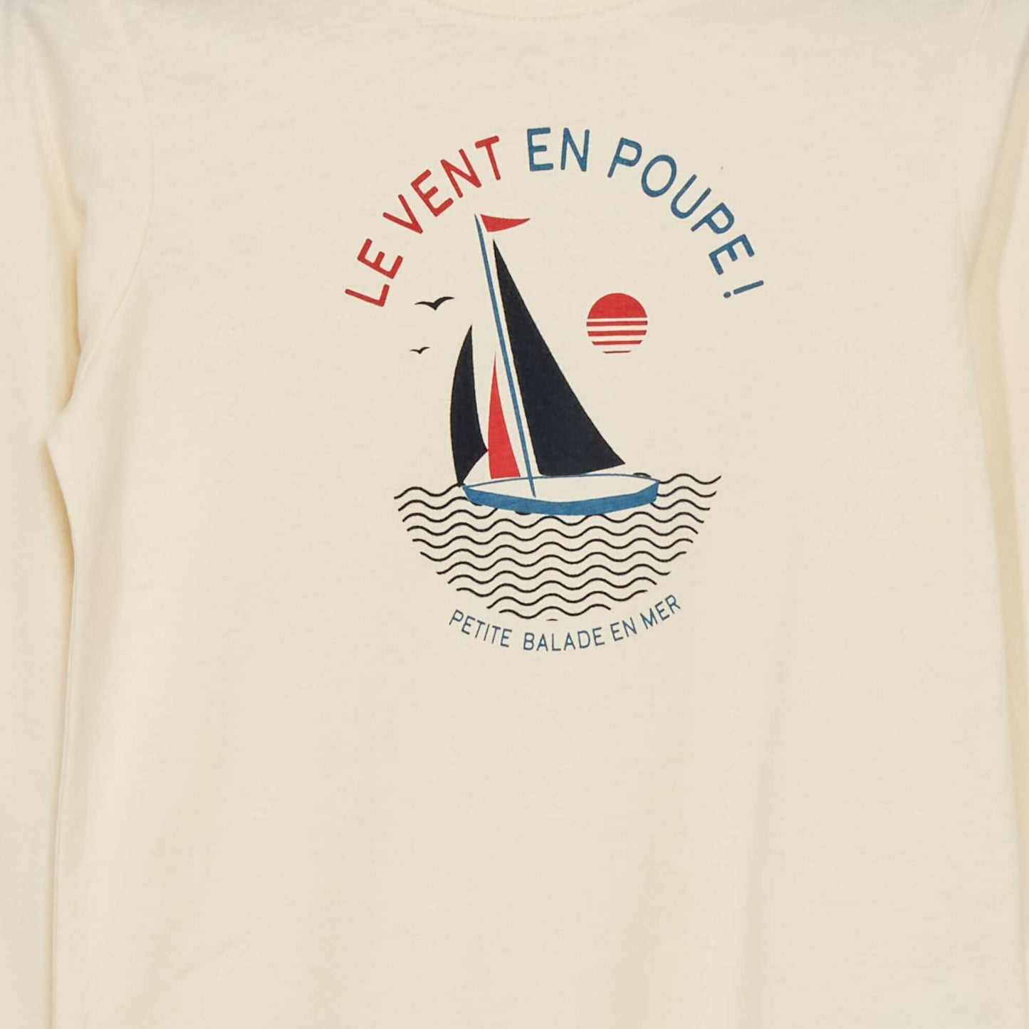 T-shirt manches longues imprim Beige
