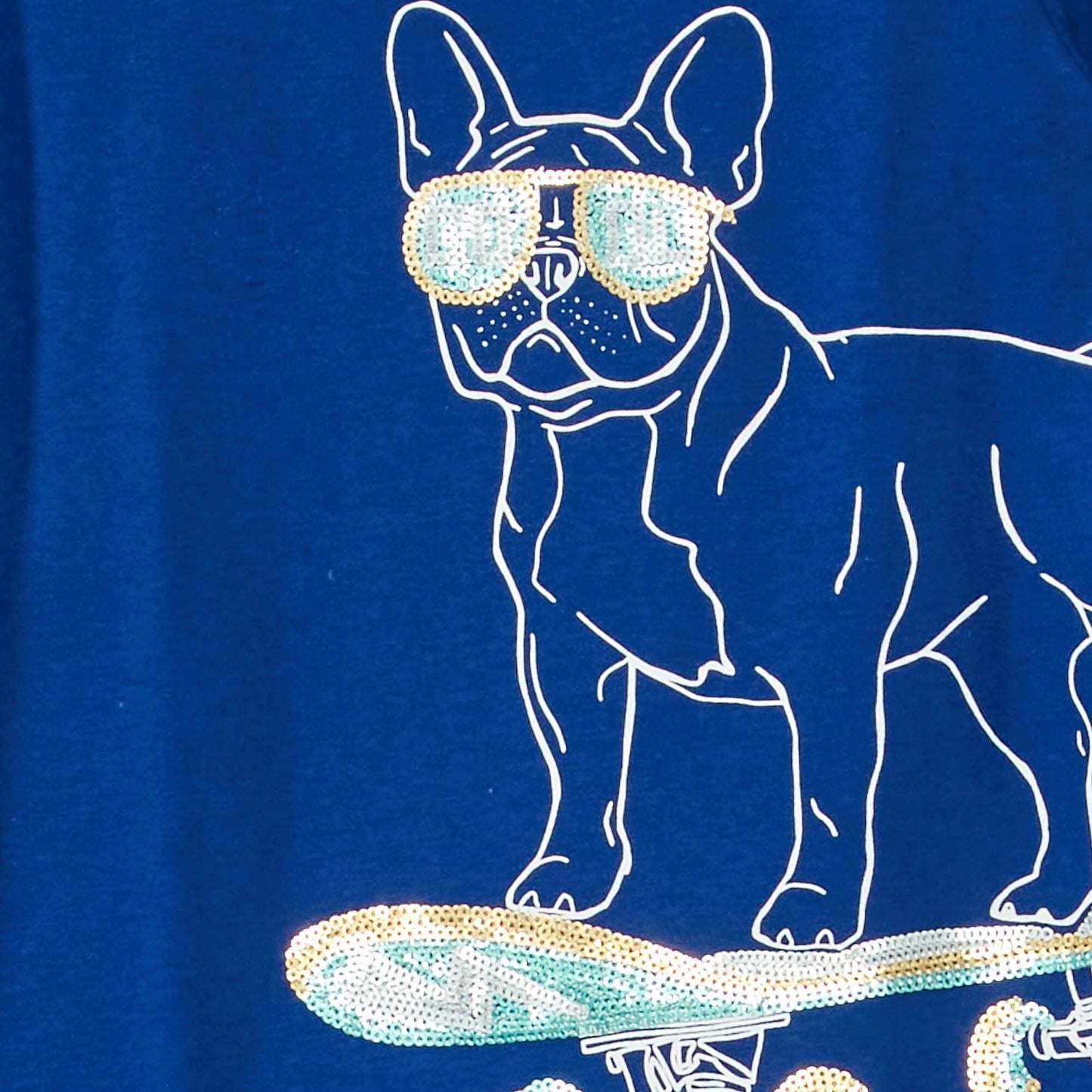 Tee-shirt imprim 'Skater dog' Bleu