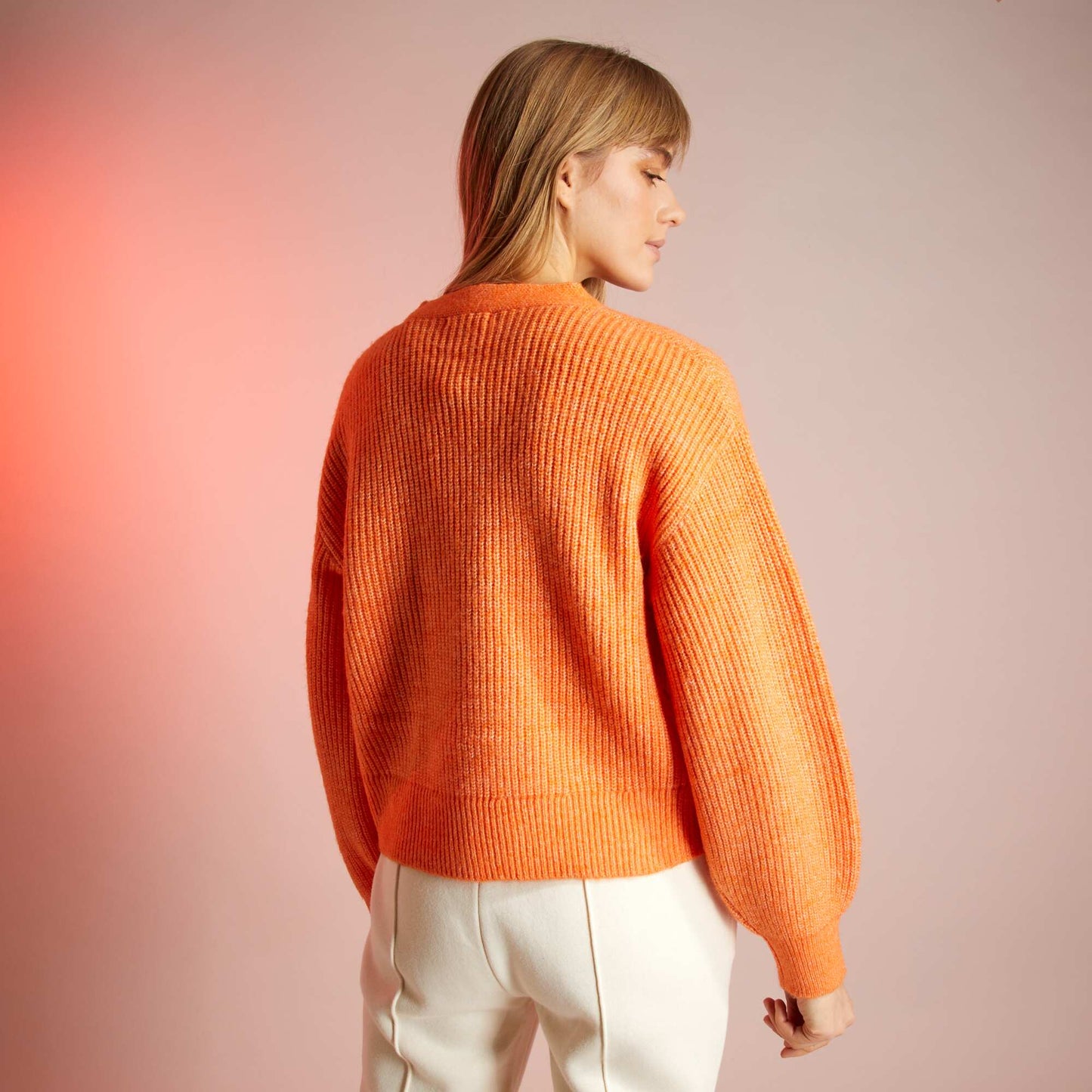 Gilet boutonn Orange