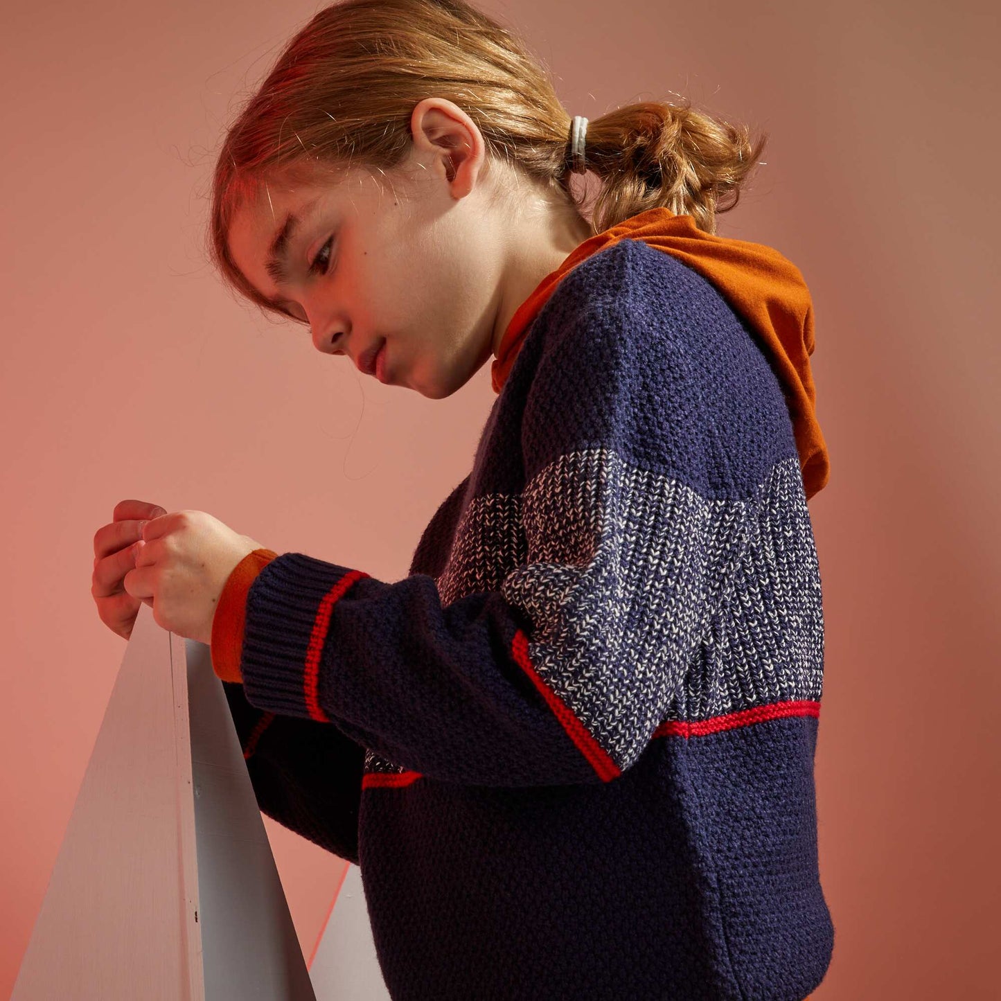 Pull en grosse maille Bleu