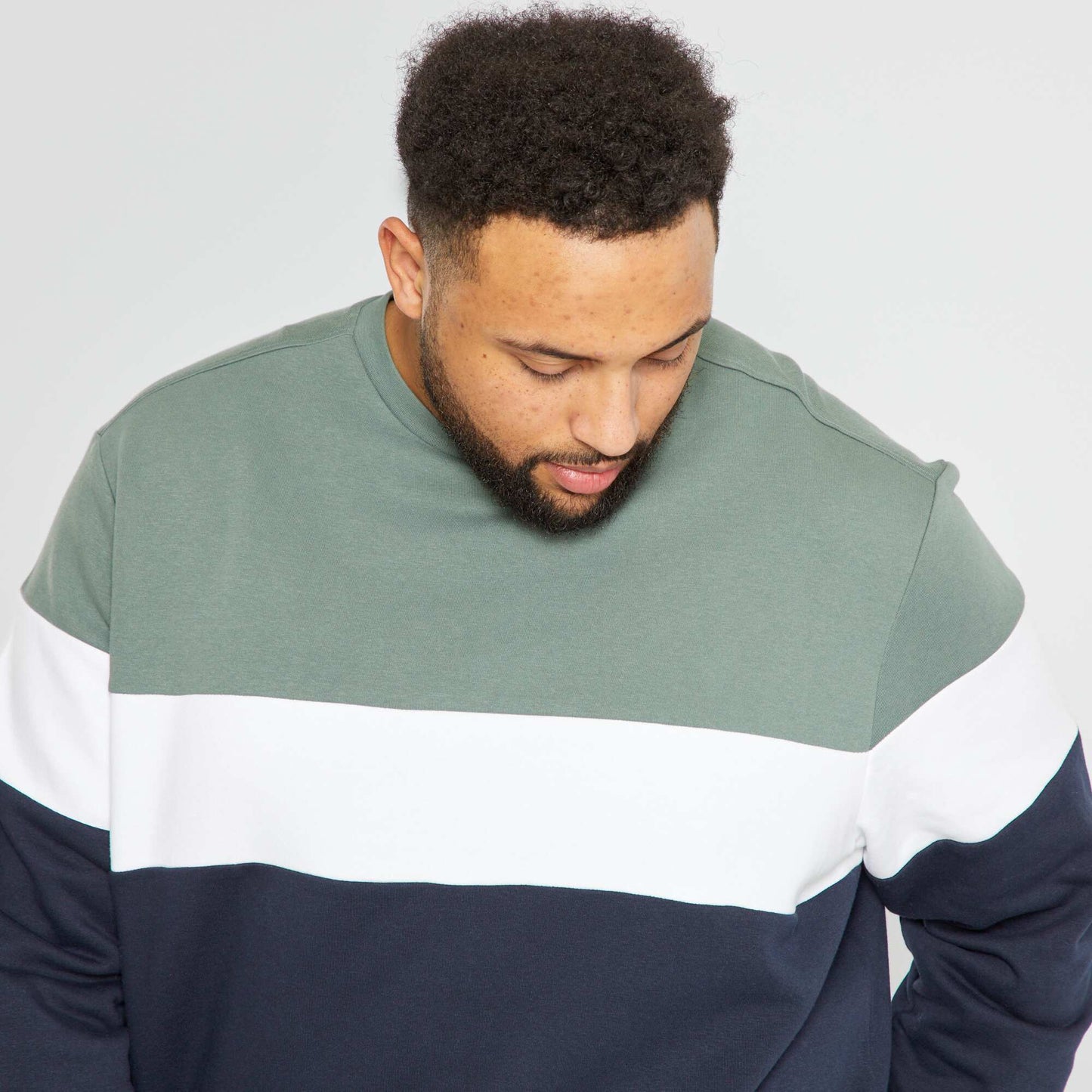 Sweat en molleton color-block Vert/bleu