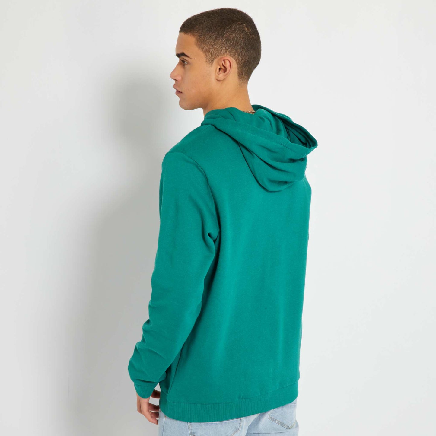 Sweat en molleton capuche avec imprim Vert