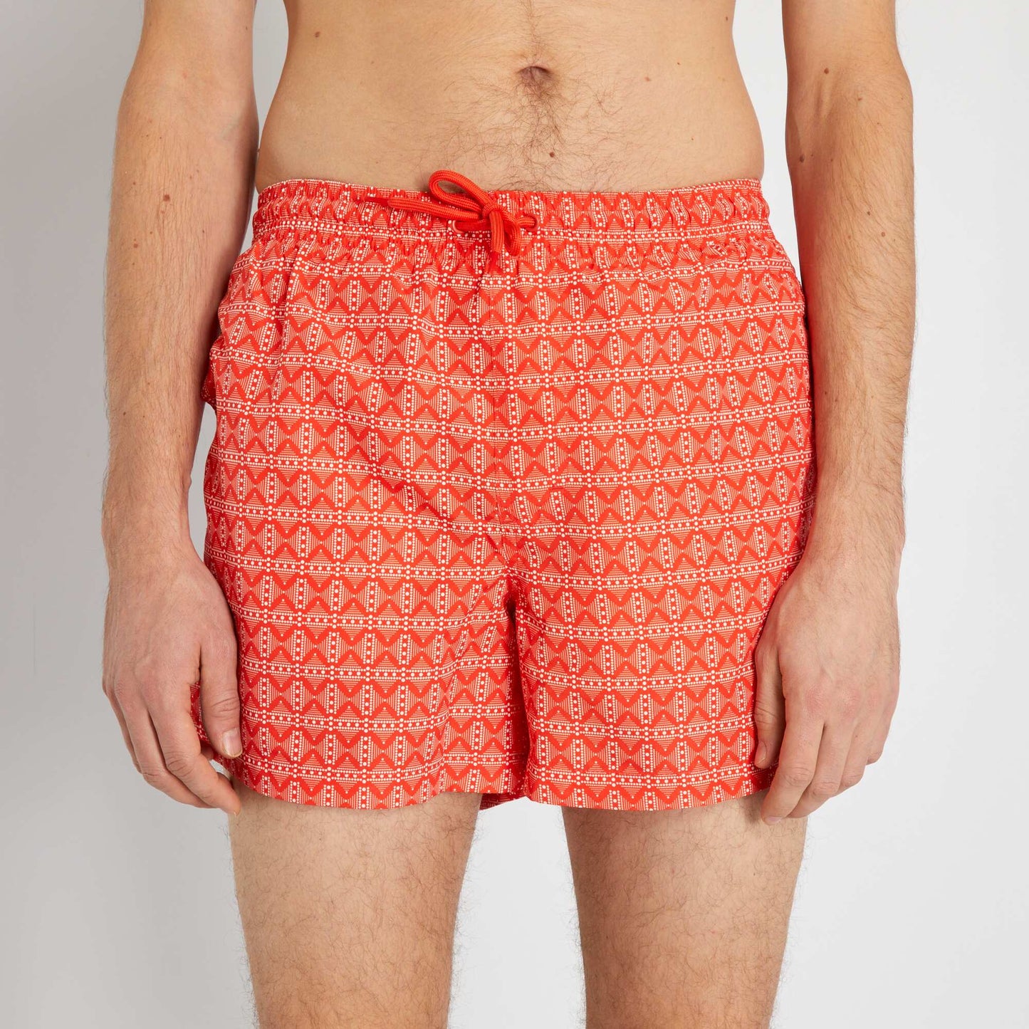 Short de bain avec cordon Rouge