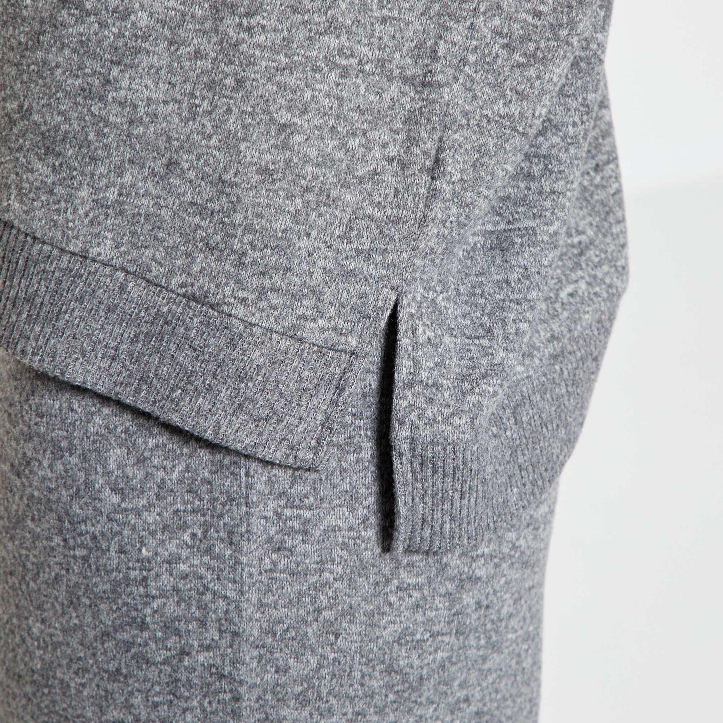 Haut de pyjama en maille doudou bleu gris