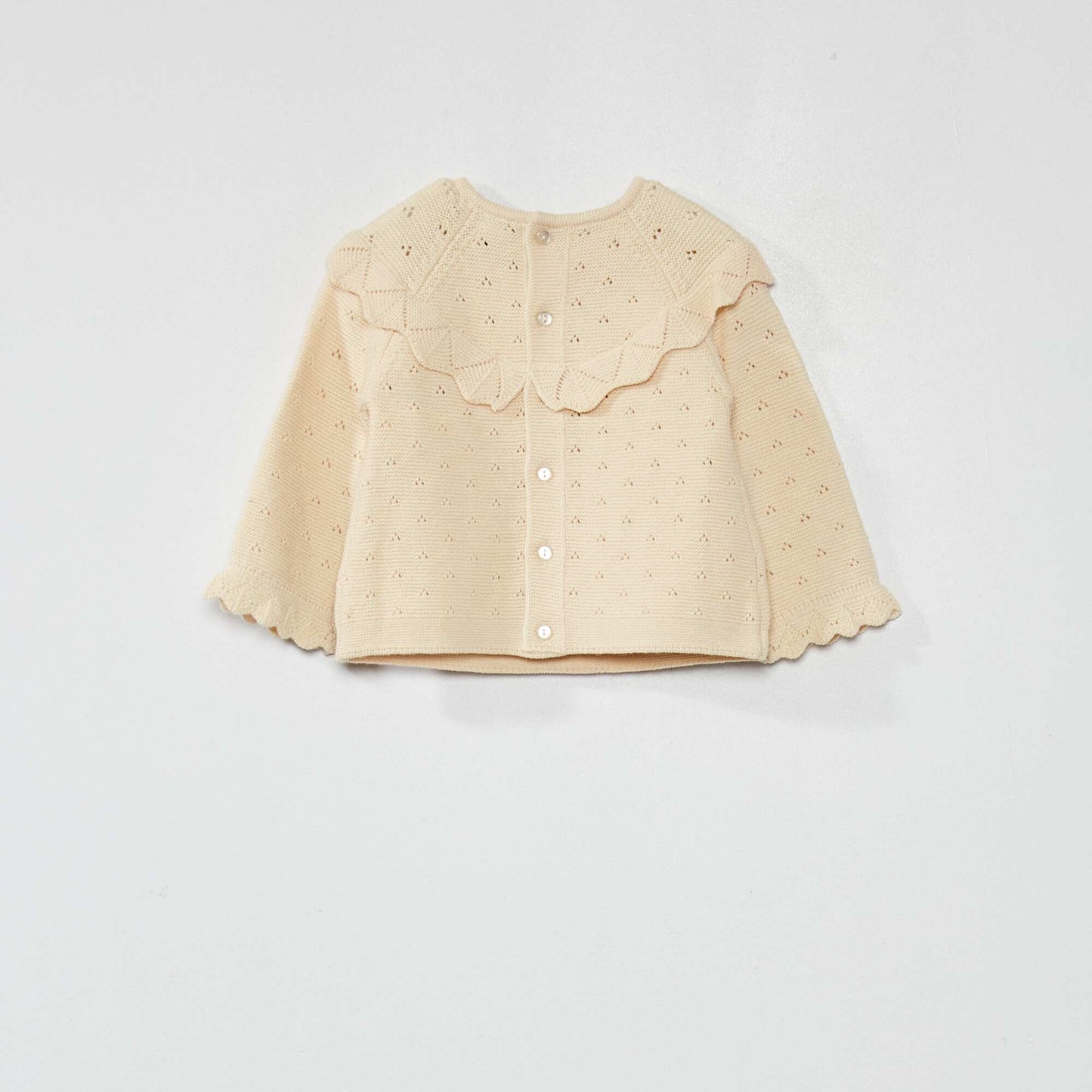 Pull fantaisie en maille ajour e Ecru