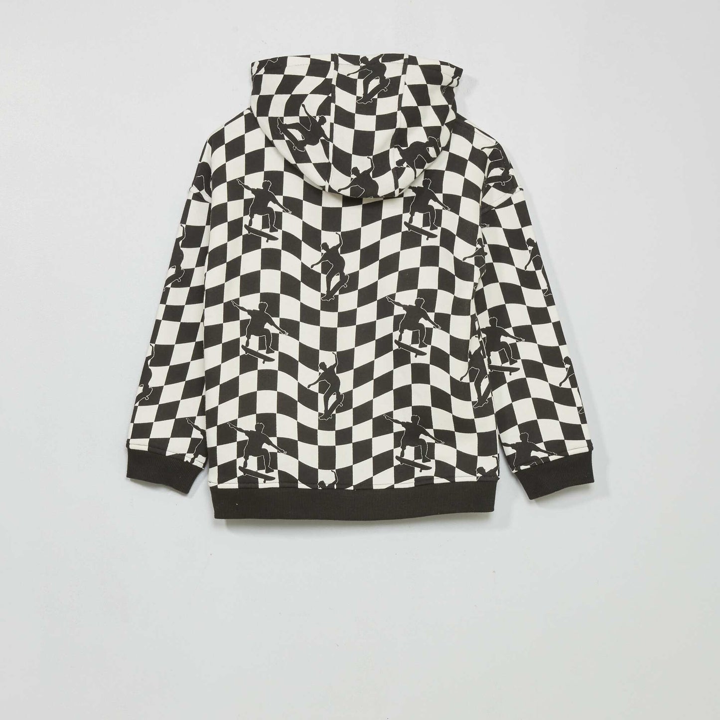 Sweat capuche en molleton Noir/blanc