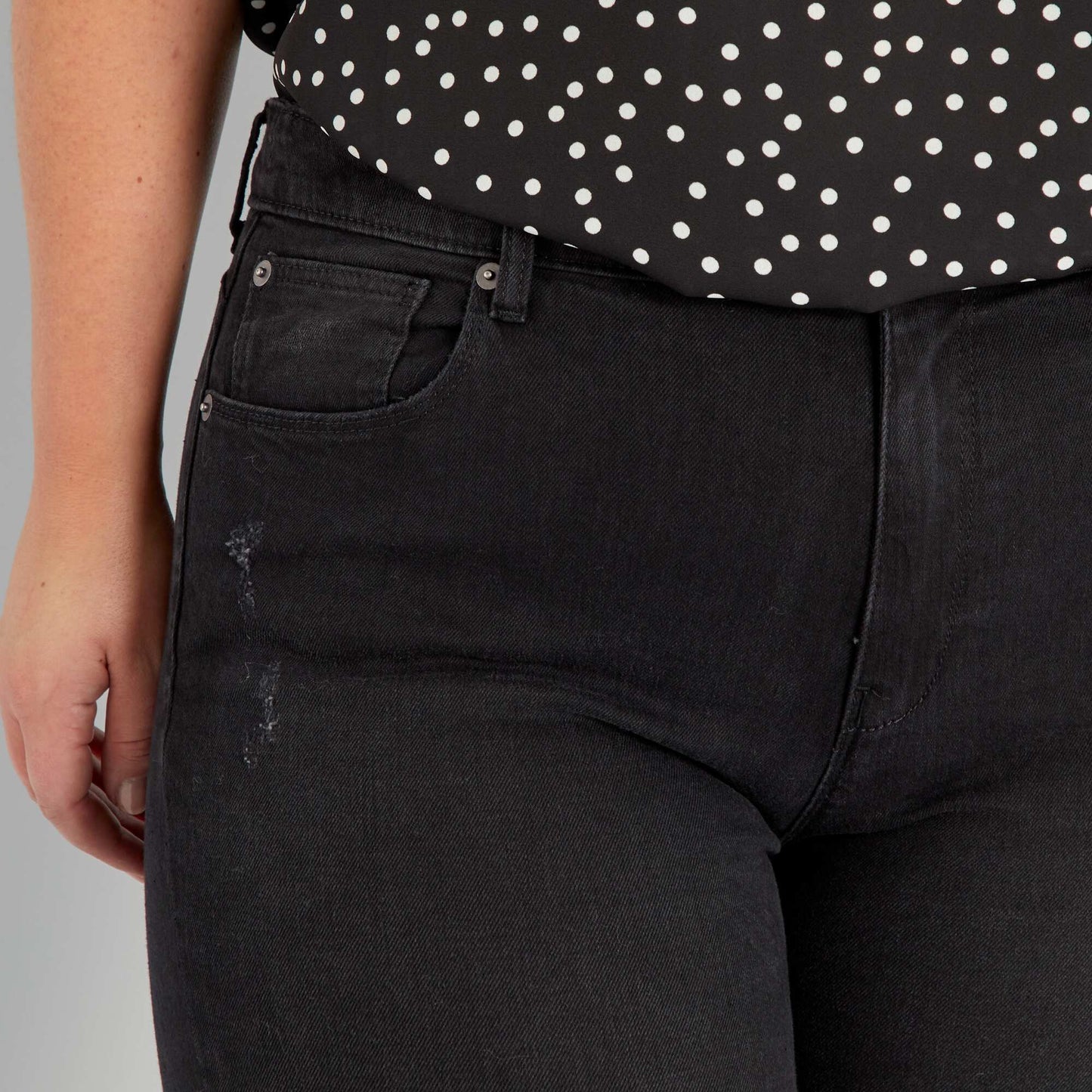 Jean slim / coupe ajust e Noir