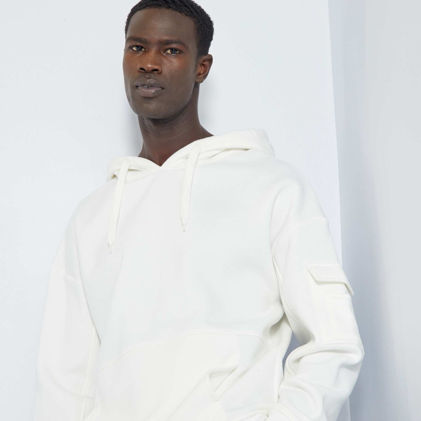 Sweat en molleton capuche Blanc