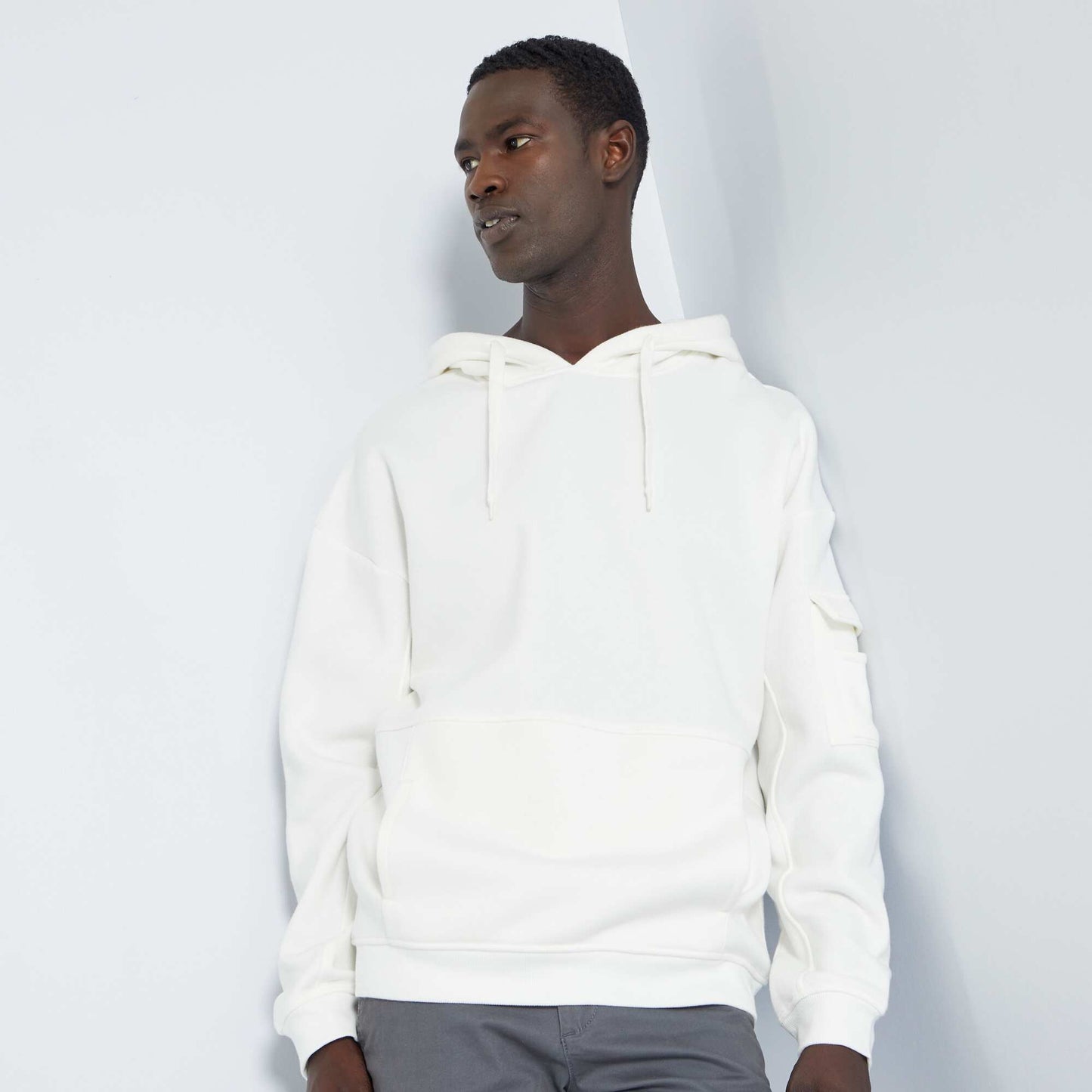 Sweat en molleton capuche Blanc
