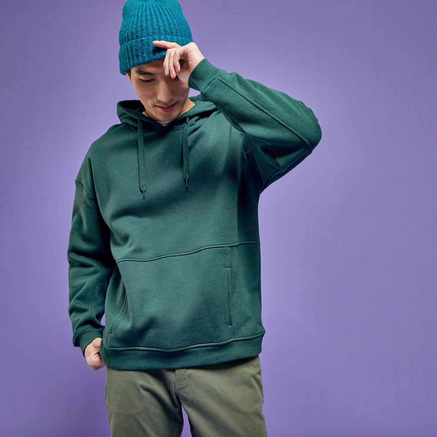 Sweat en molleton capuche Vert