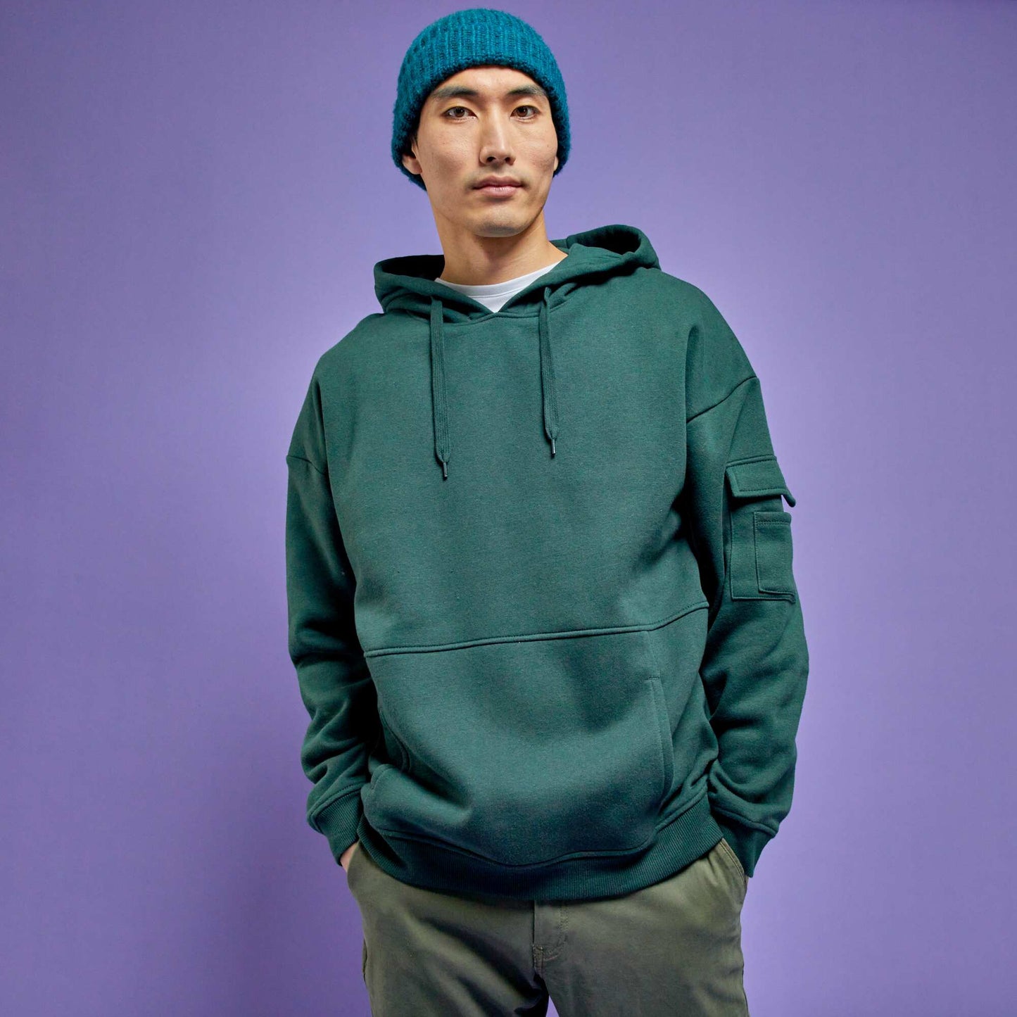 Sweat en molleton capuche Vert