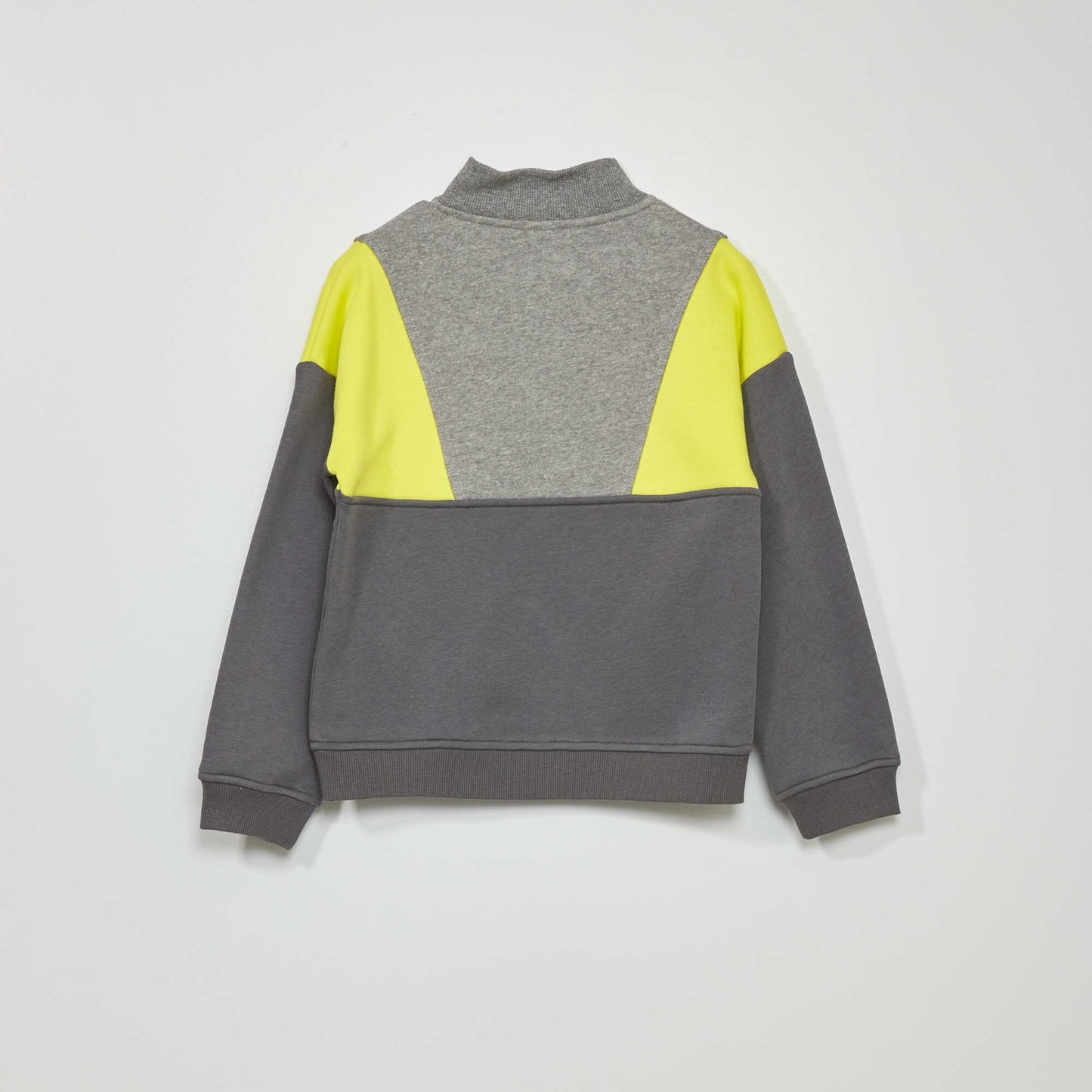 Sweat col camionneur en molleton Gris/jaune