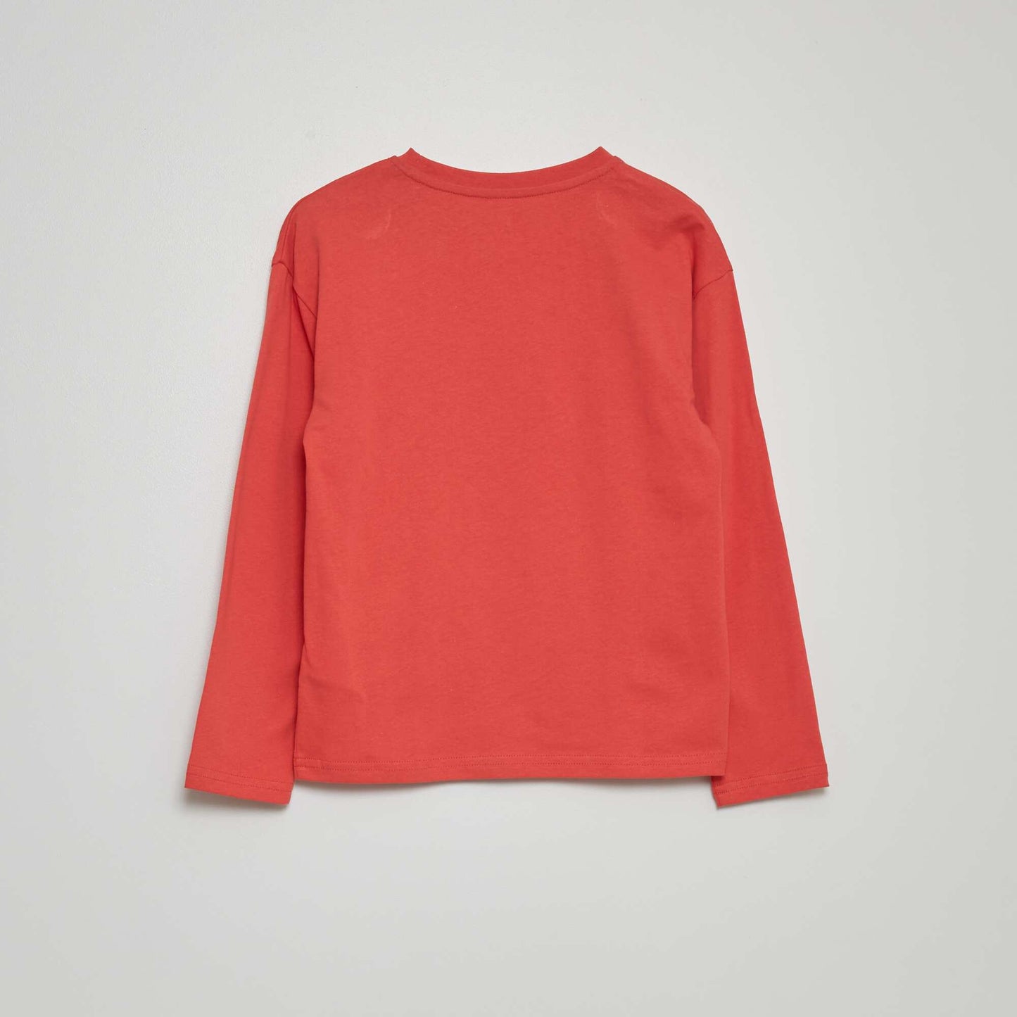 Tee-shirt manches longues imprim rouge framboise