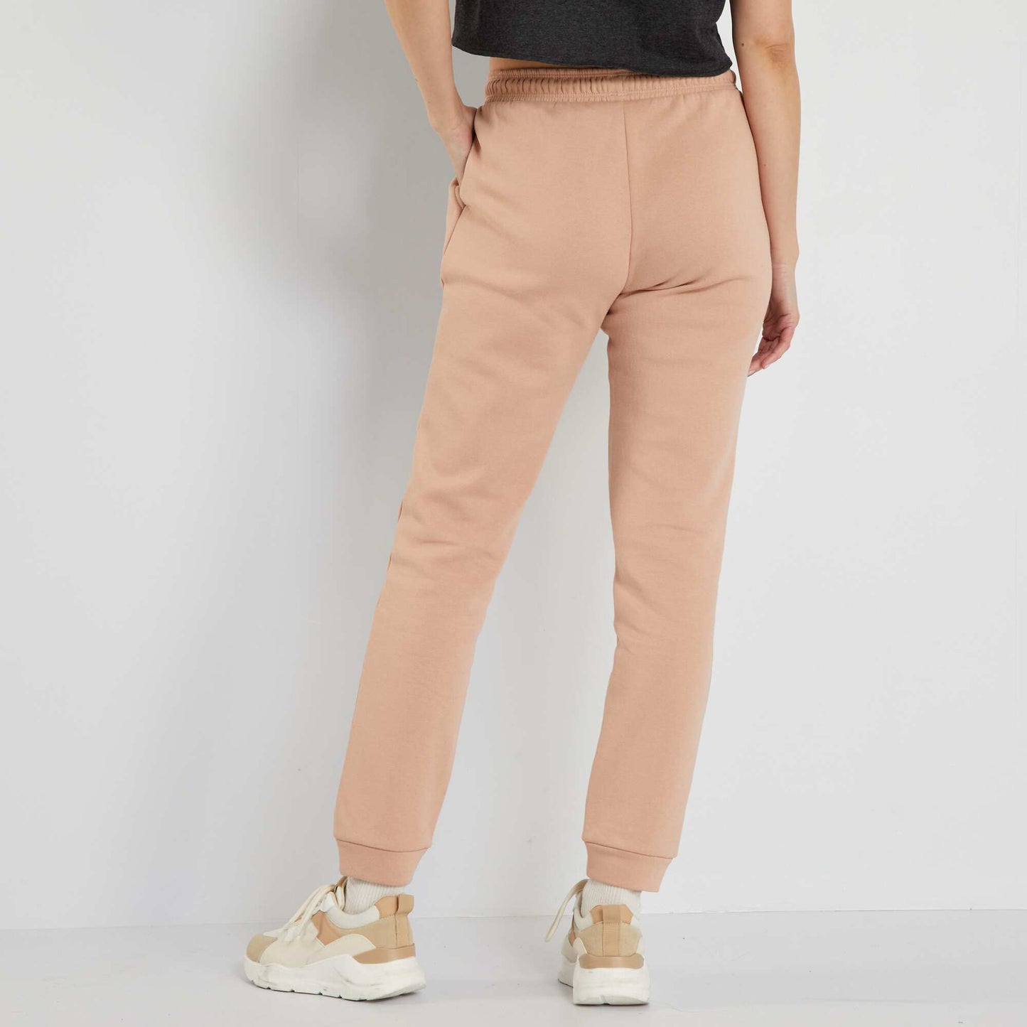 Jogging uni en molleton Rose