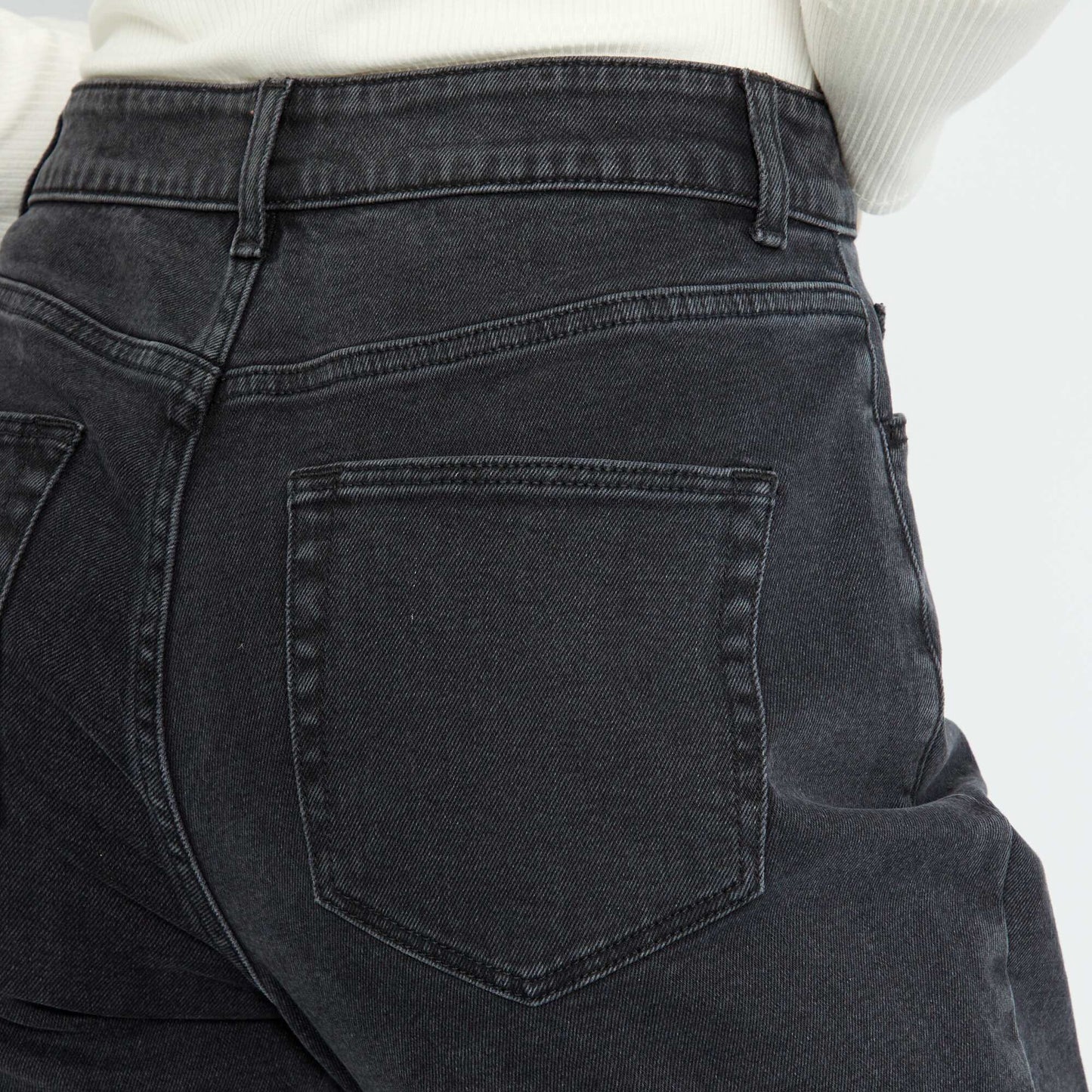 Jean mom taille tr s haute - L30 Noir